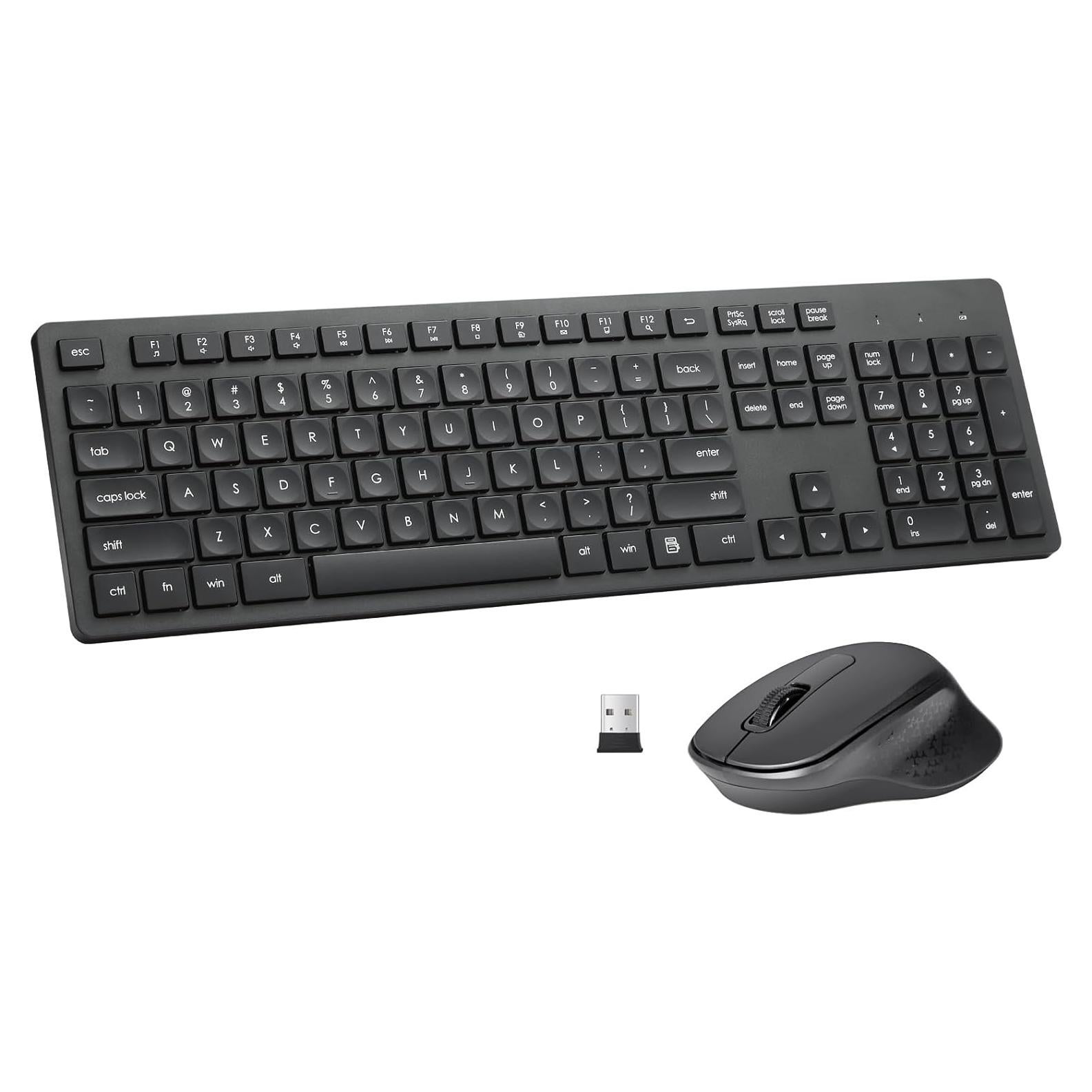 Combo Teclado y Ratón Inalámbrico HUO JI Ergonómico Negro
