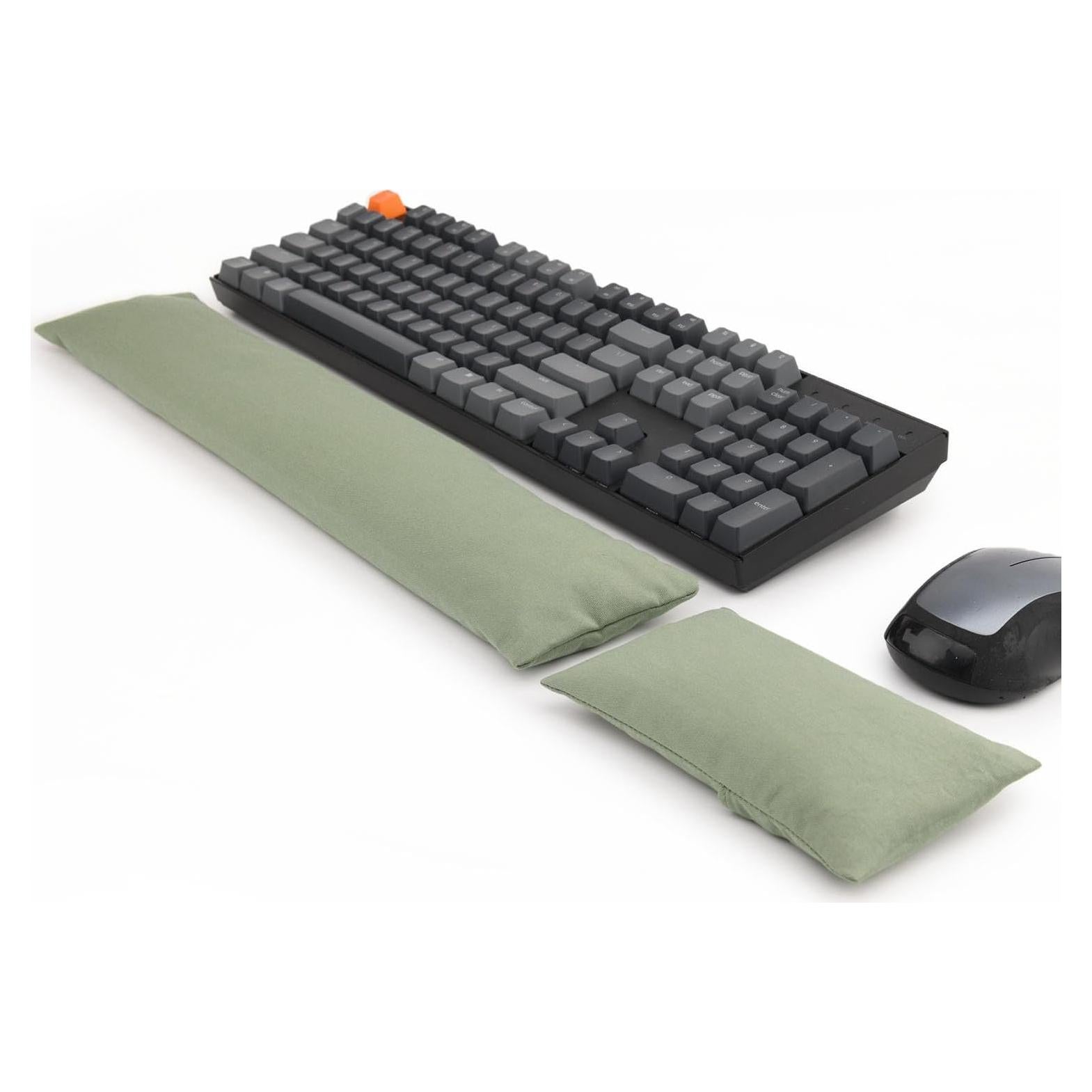 Keyboard Mouse Wrist Rest Bean Bag Set, Ergonomic Wrist Rest for Keyboard and Mouse Filled Ergo Beads, for Laptop, Desktop Computer (Keyboard and Mouse Wrist Support Set)