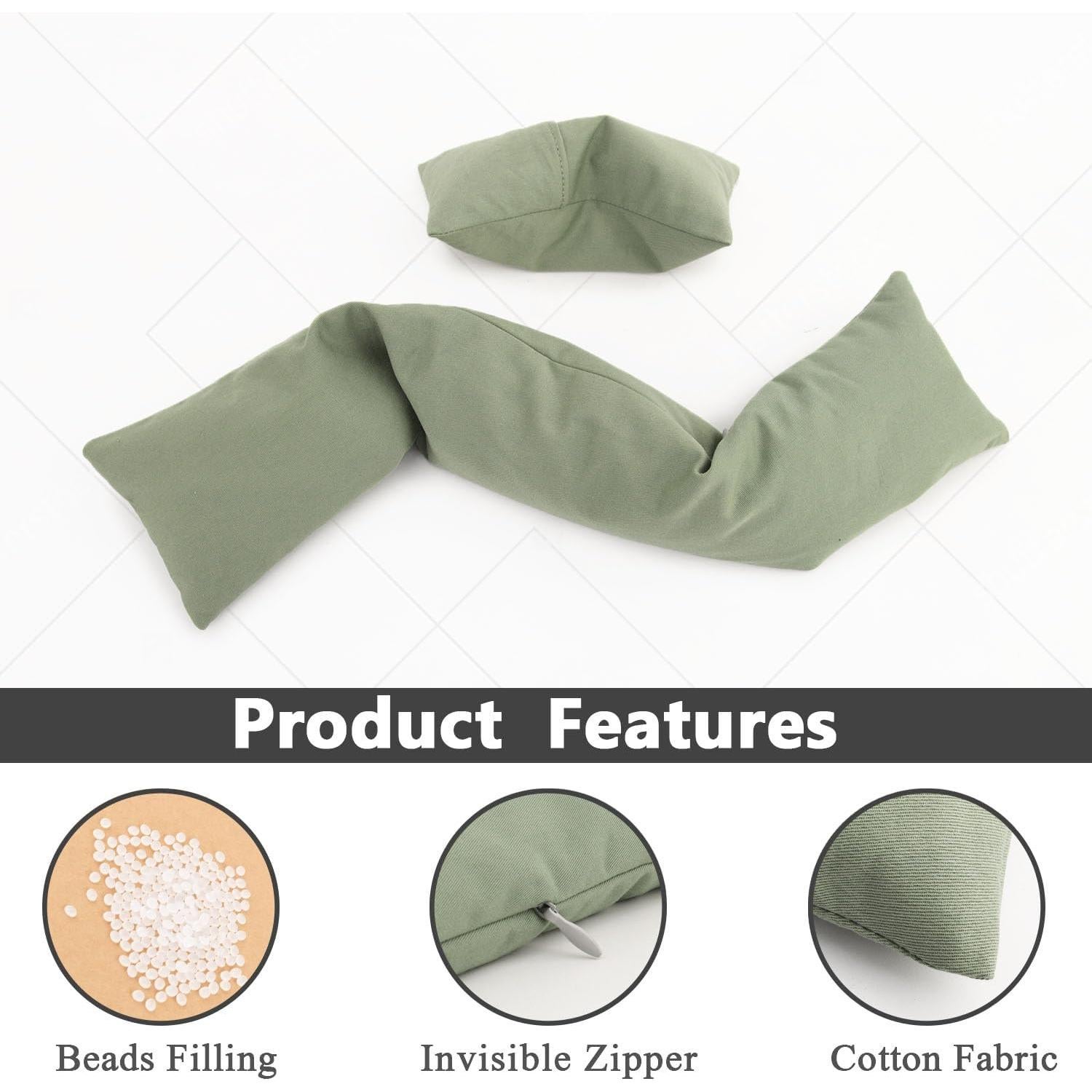 Keyboard Mouse Wrist Rest Bean Bag Set, Ergonomic Wrist Rest for Keyboard and Mouse Filled Ergo Beads, for Laptop, Desktop Computer (Keyboard and Mouse Wrist Support Set)