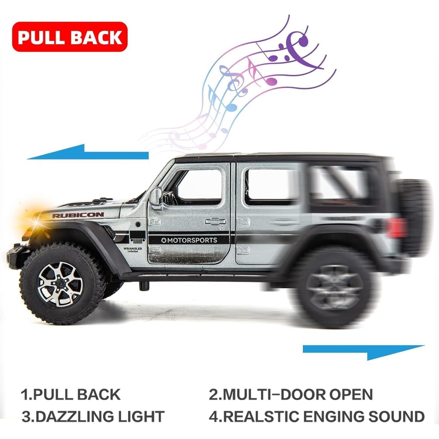 Coche de Juguete BDTCTK Wrangler 1/22 Gris con Luz y Sonido