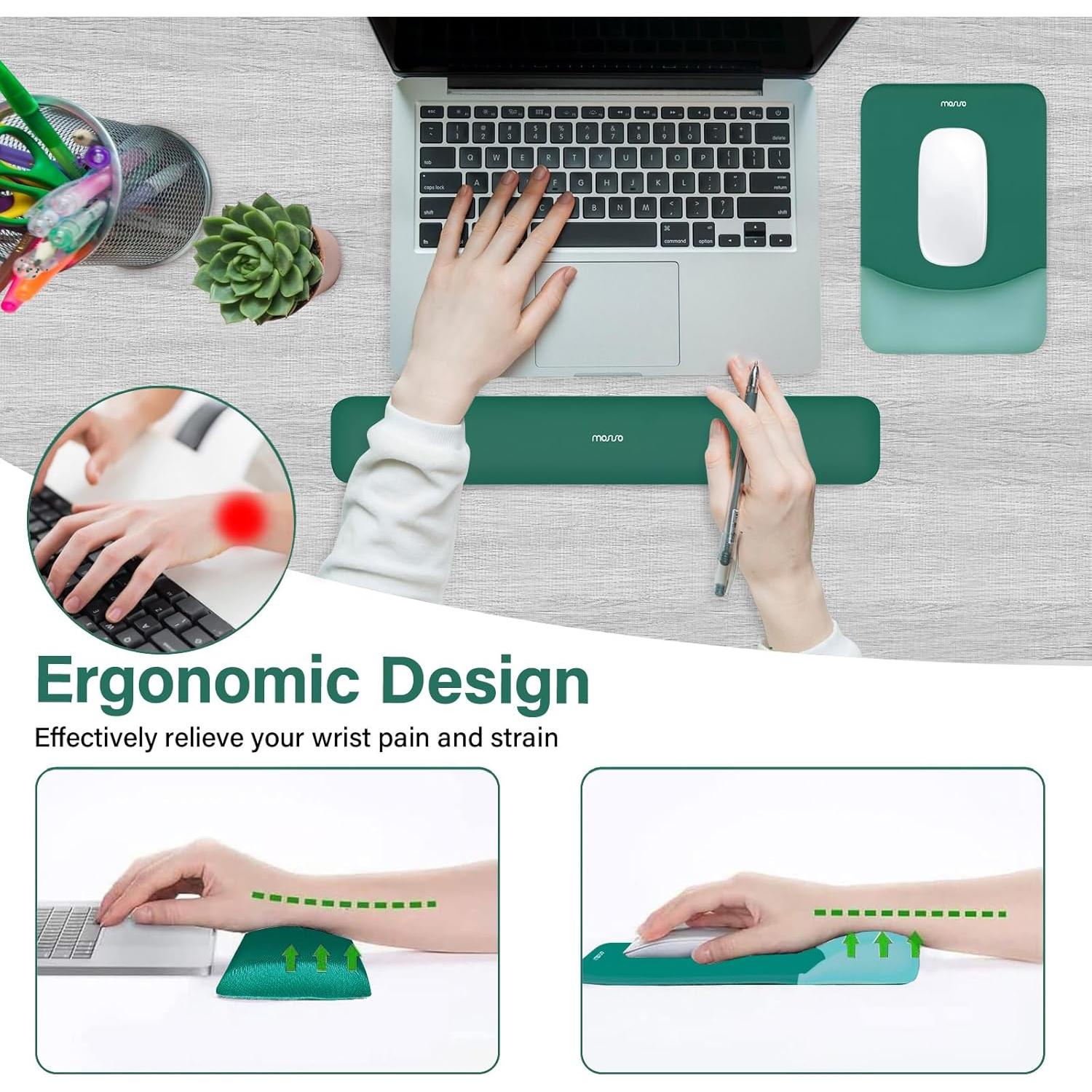 Soporte de Reposamuñecas MOSISO + Alfombrilla Grande 90x40cm