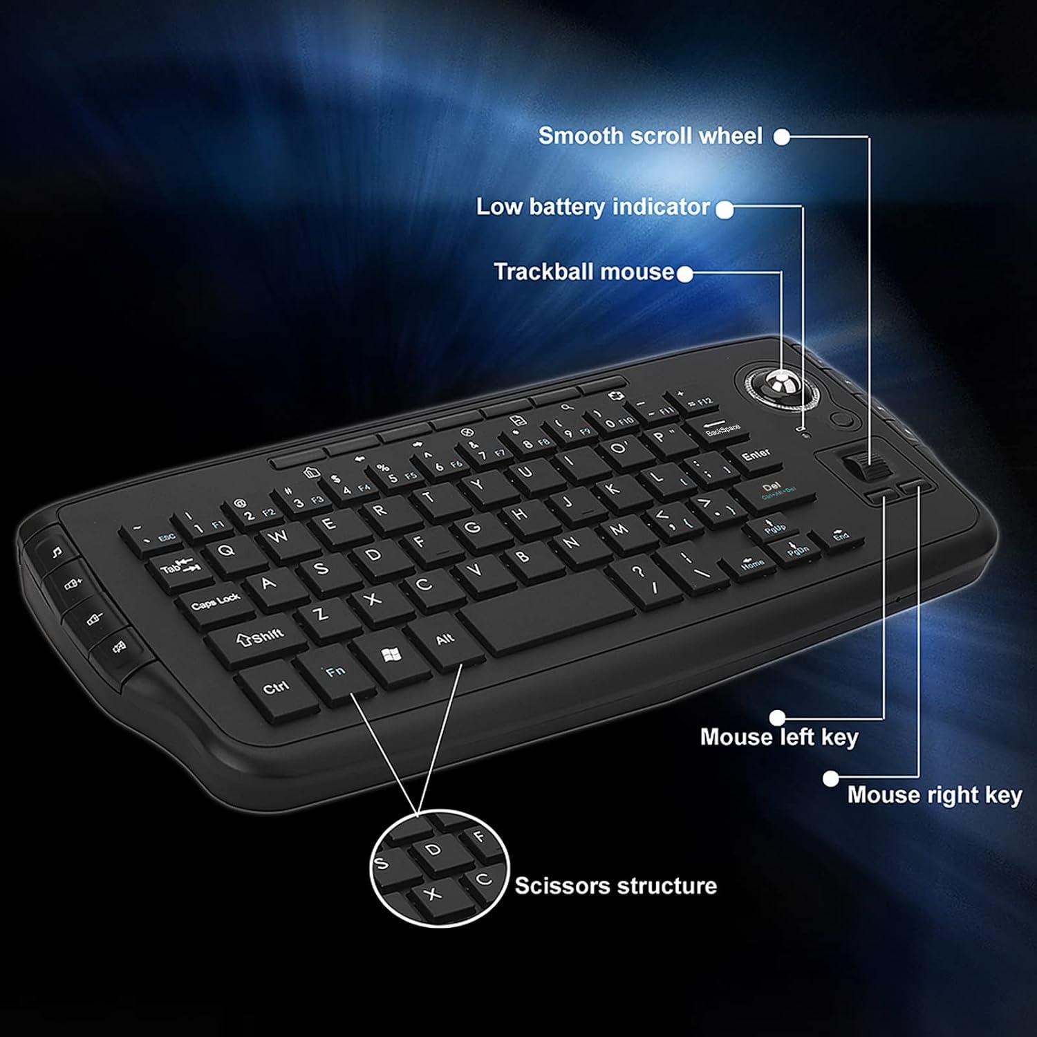 Teclado Inalámbrico Mini E30 con Trackball y USB - Sunydog