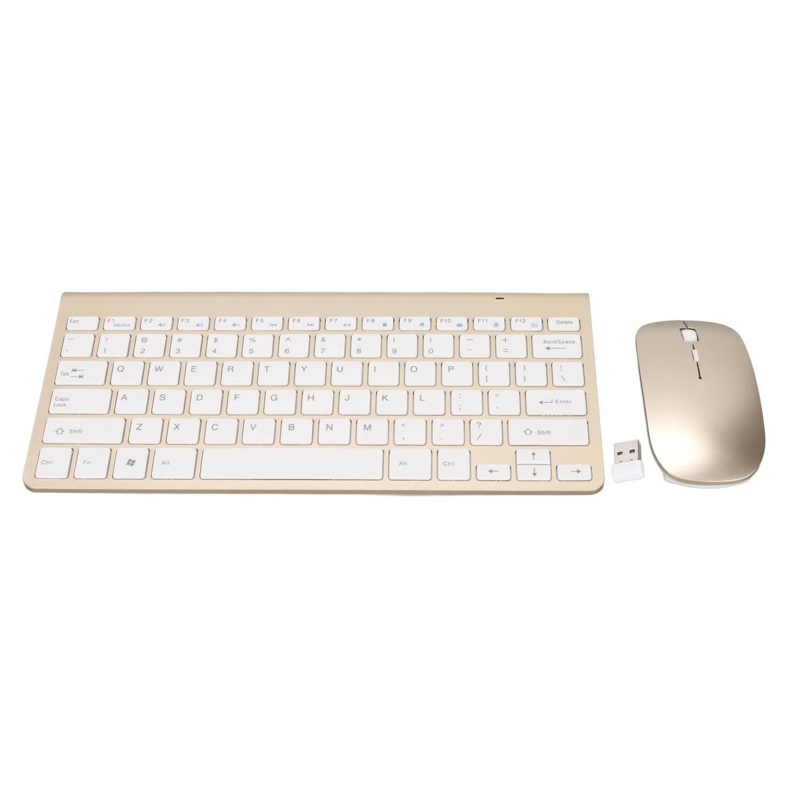 Combo Teclado y Ratón Hilitand USB Ergonómico 2.4G Dorado
