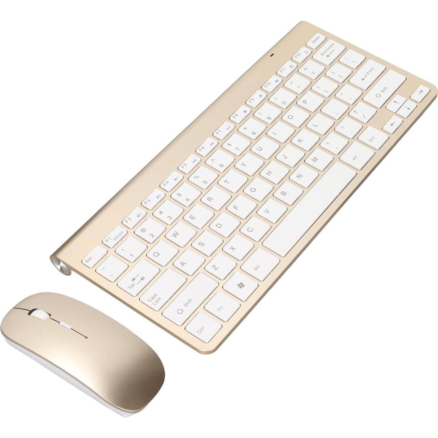 Combo Teclado y Ratón Hilitand USB Ergonómico 2.4G Dorado