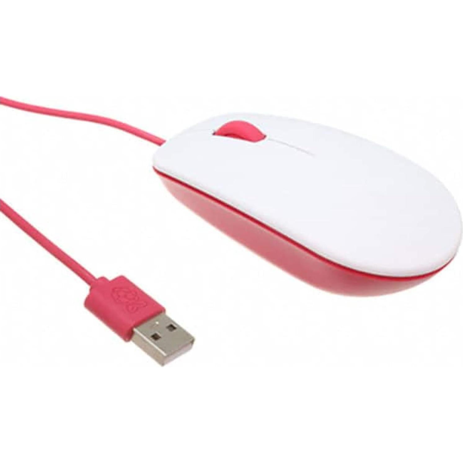 Official Raspberry Pi Keyboard and Mouse Combo + a Logo Sticker (White/Red)