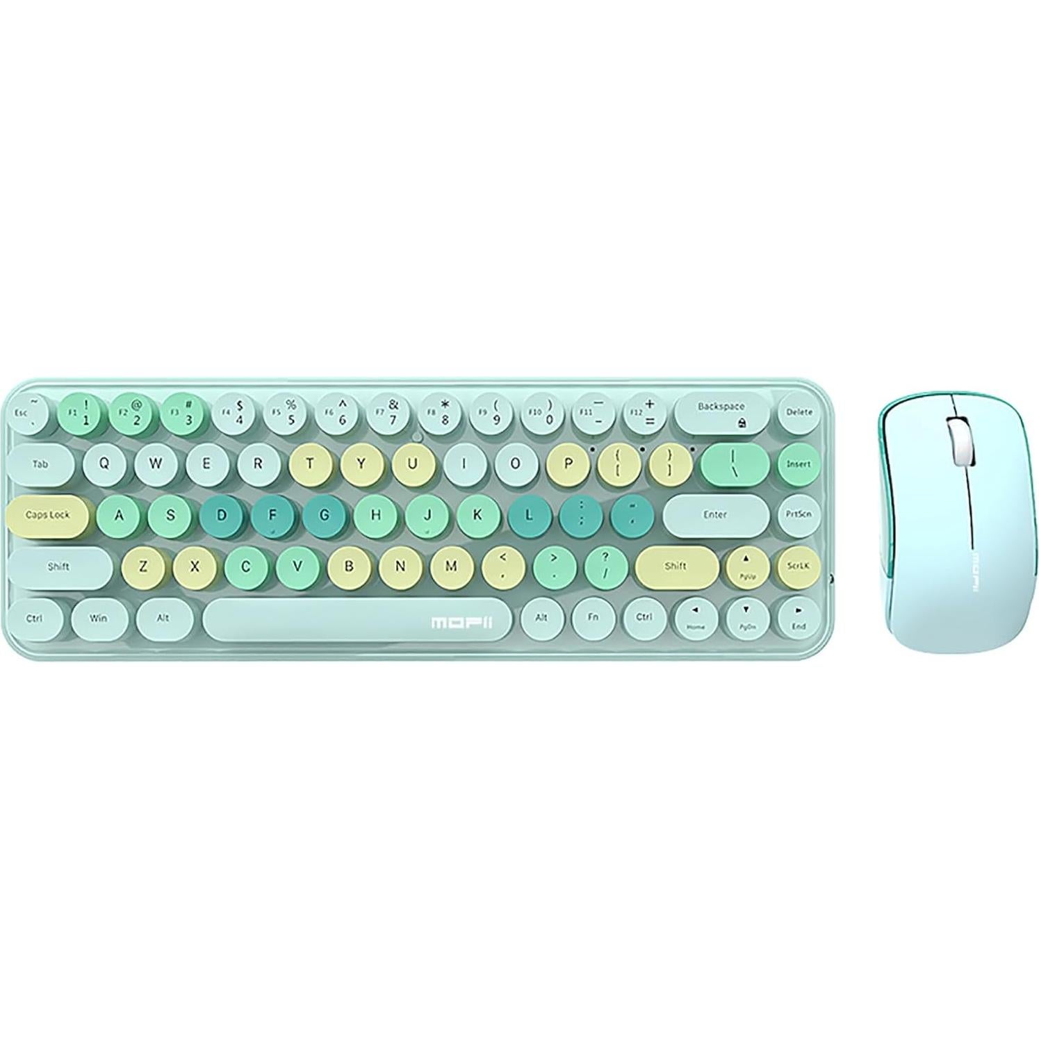 Combo Teclado y Ratón Inalámbrico Lomiluskr Verde 68 Teclas