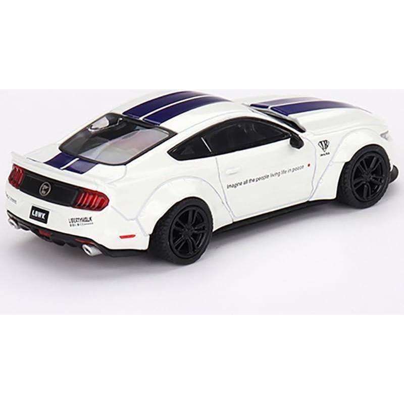 Modelo de Coche Diecast GT LB-Works Blanco Rayas Azules 1/64