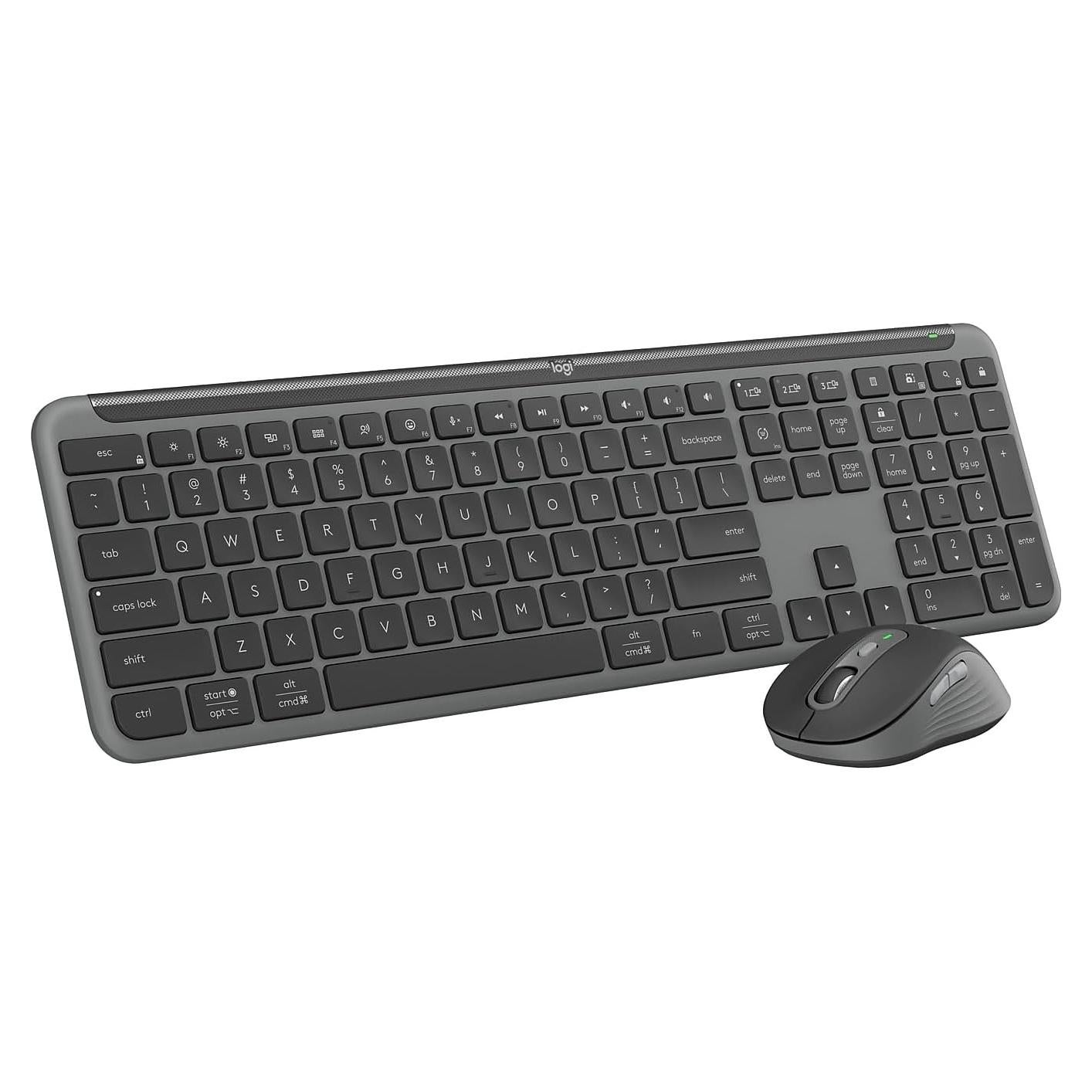 Logitech Signature MK955 Slim Combo of Keyboard and Large Mouse with Logi Options Plus App (Black)