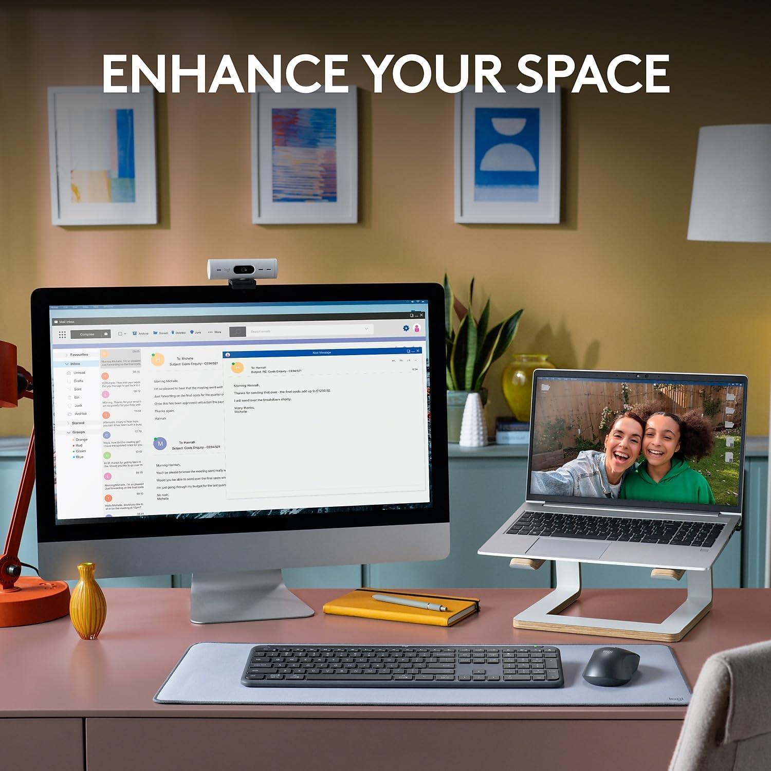 Logitech Signature MK955 Slim Combo of Keyboard and Large Mouse with Logi Options Plus App (Black)