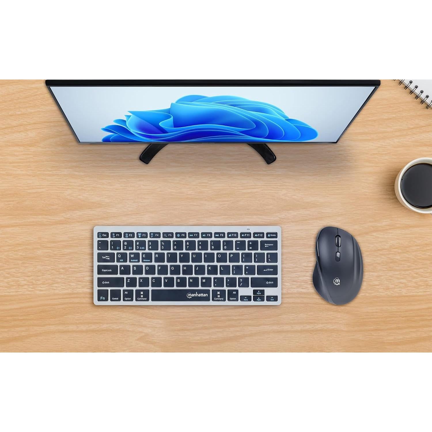 Ratón Ergonómico Inalámbrico Manhattan 2.4GHz 800/1600 dpi