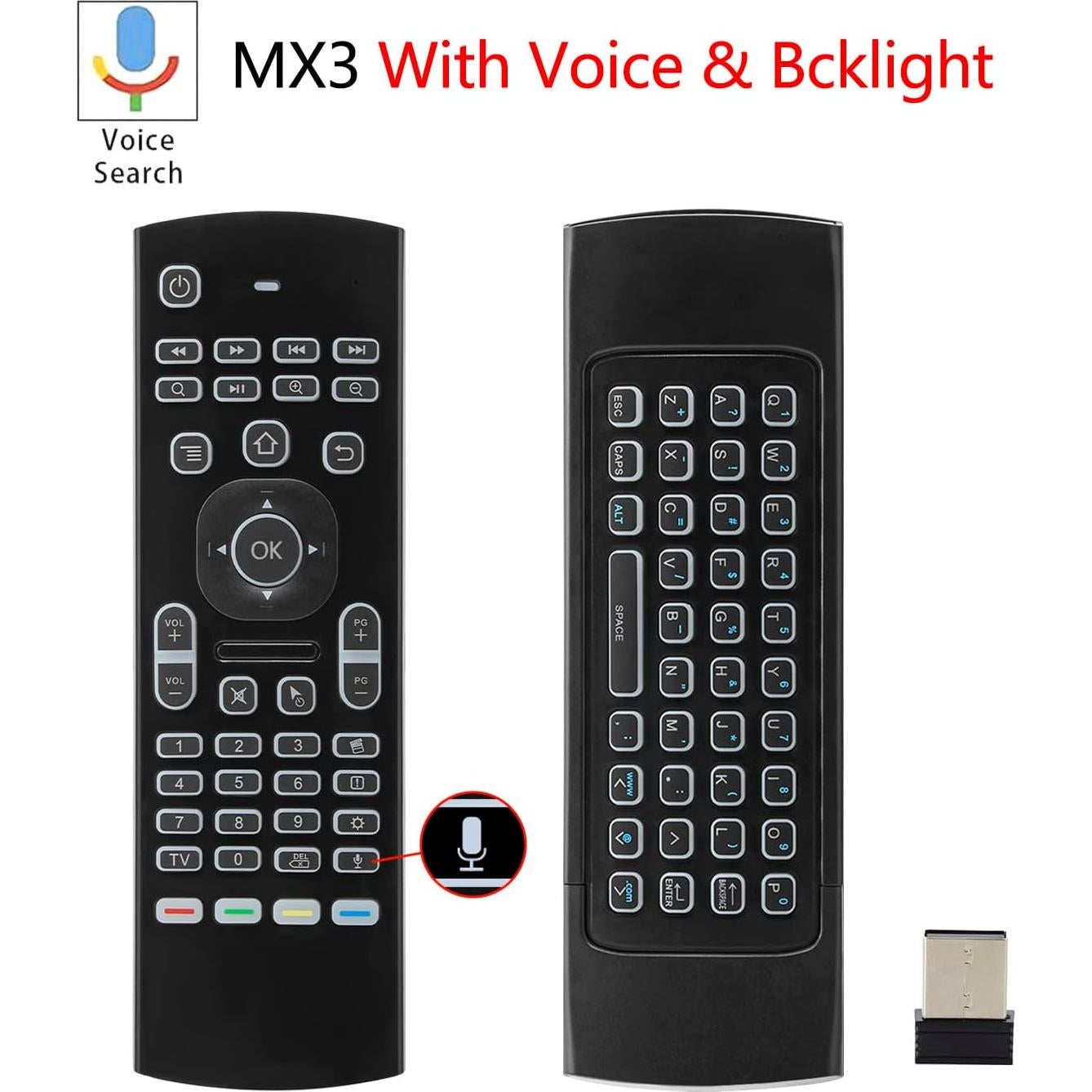 Control Remoto Inalámbrico CHUNGHOP MX3 con Teclado y Ratón Aéreo