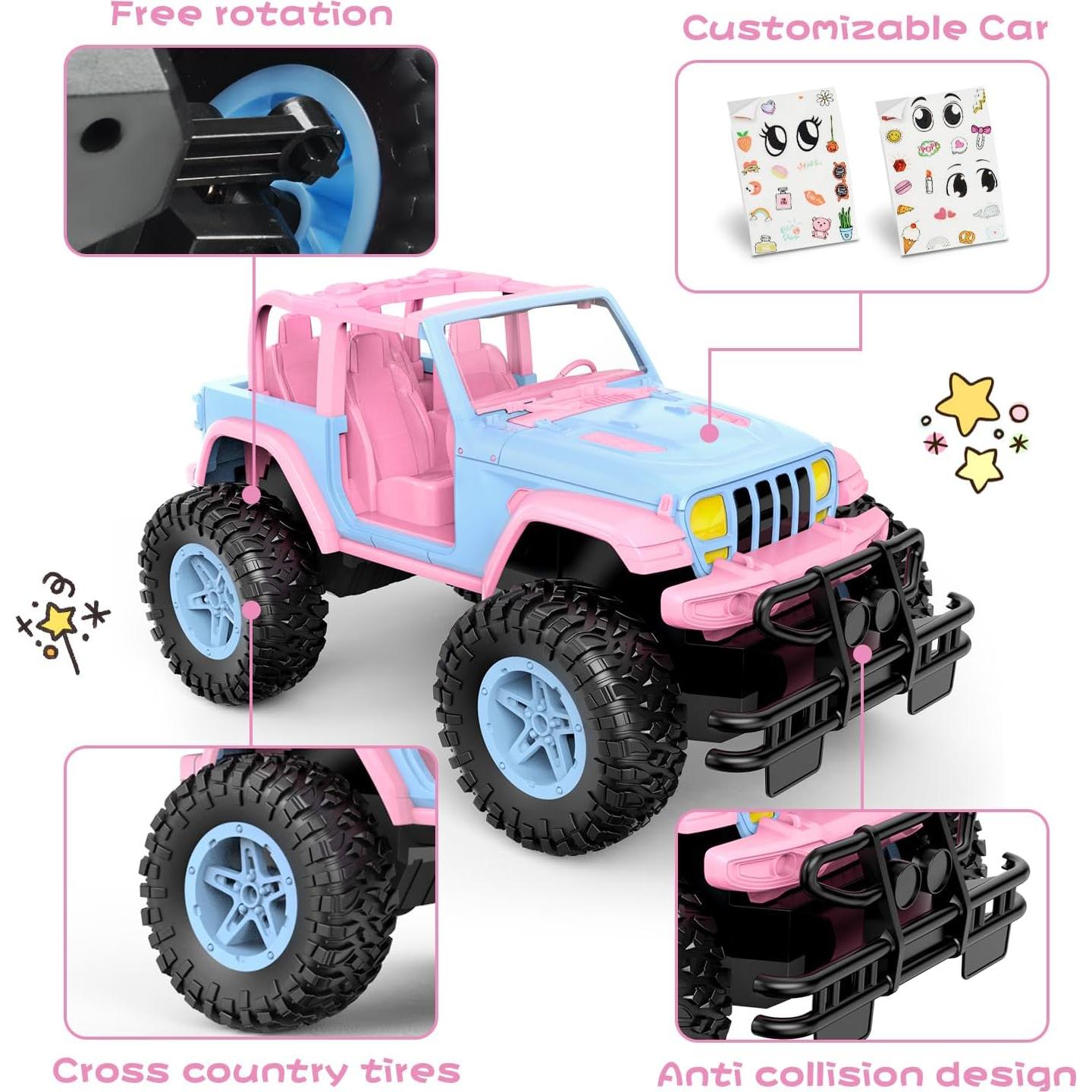 Coche RC NQD Rosa 1:16 para Niñas 3-8 Años 2.4GHz
