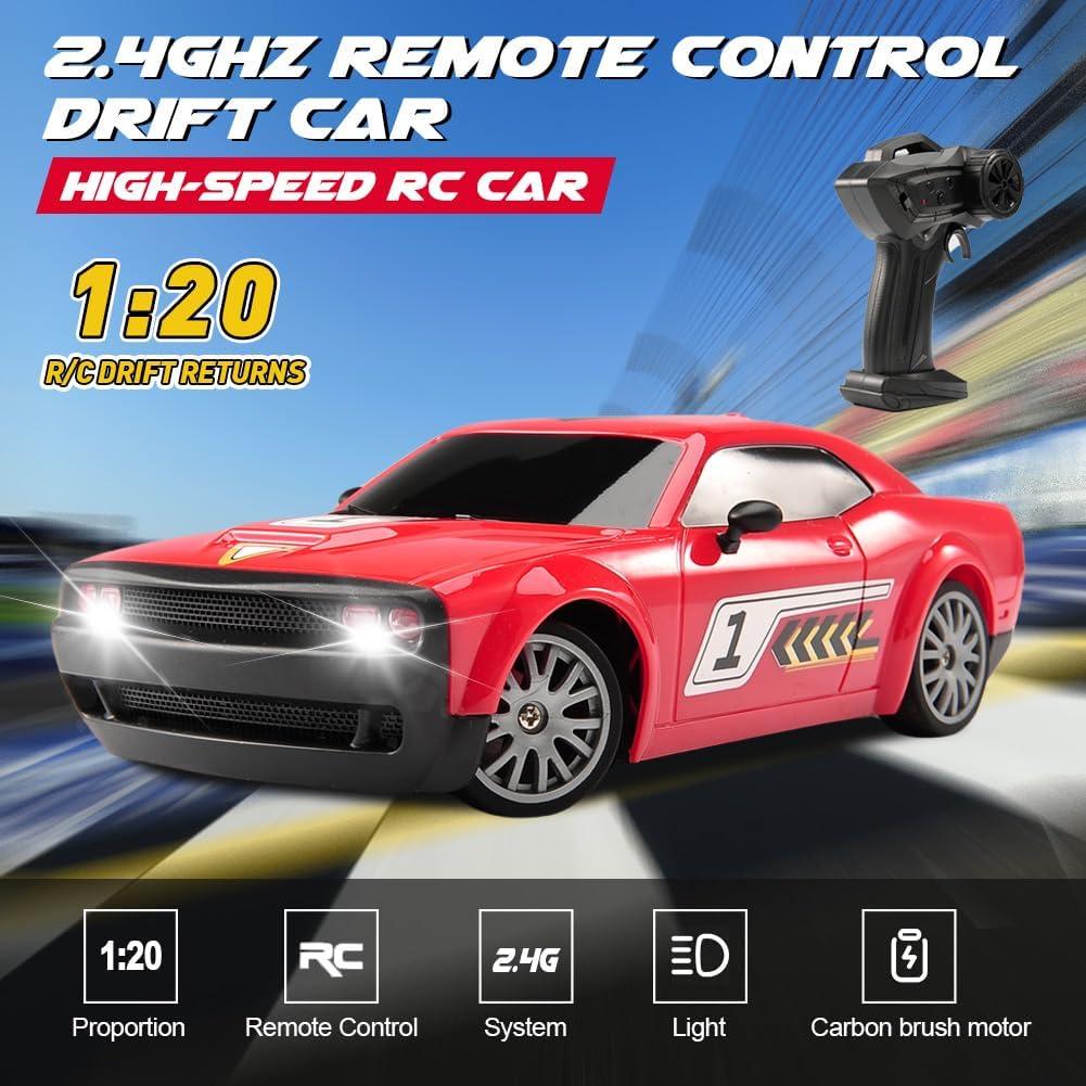 Coche RC Drift Jaming KF27 1:20 4WD Rojo con Luces LED