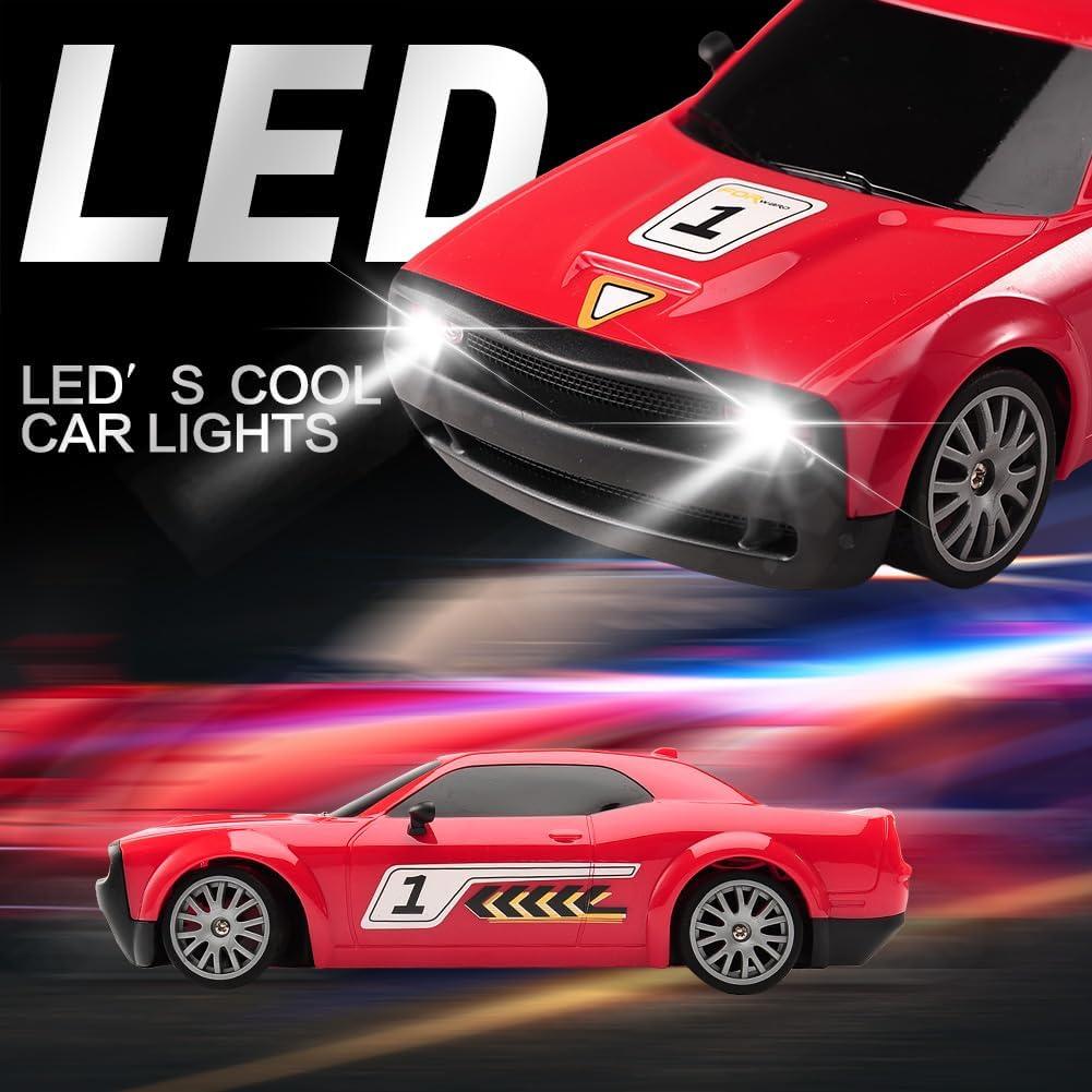 Coche RC Drift Jaming KF27 1:20 4WD Rojo con Luces LED