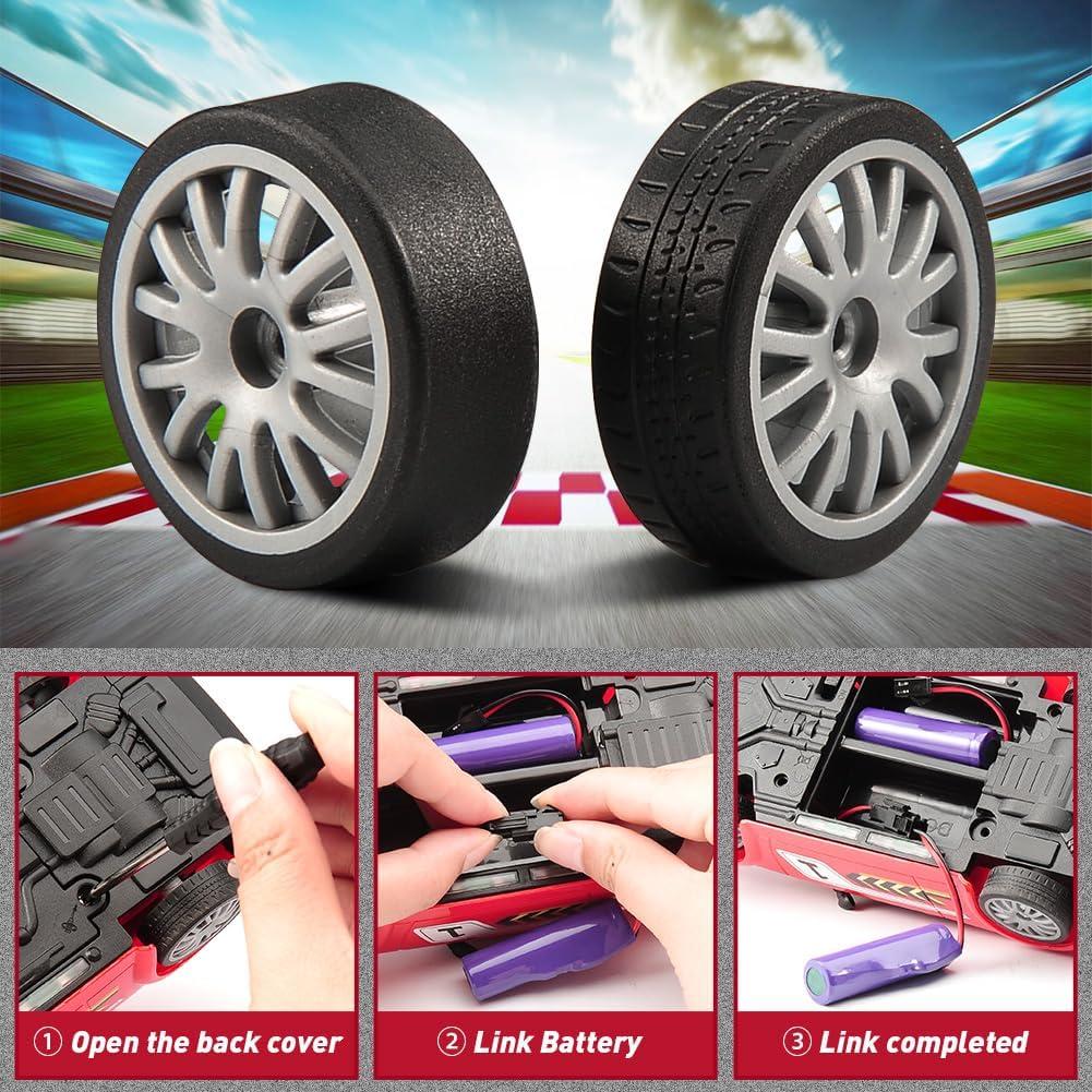 Coche RC Drift Jaming KF27 1:20 4WD Rojo con Luces LED