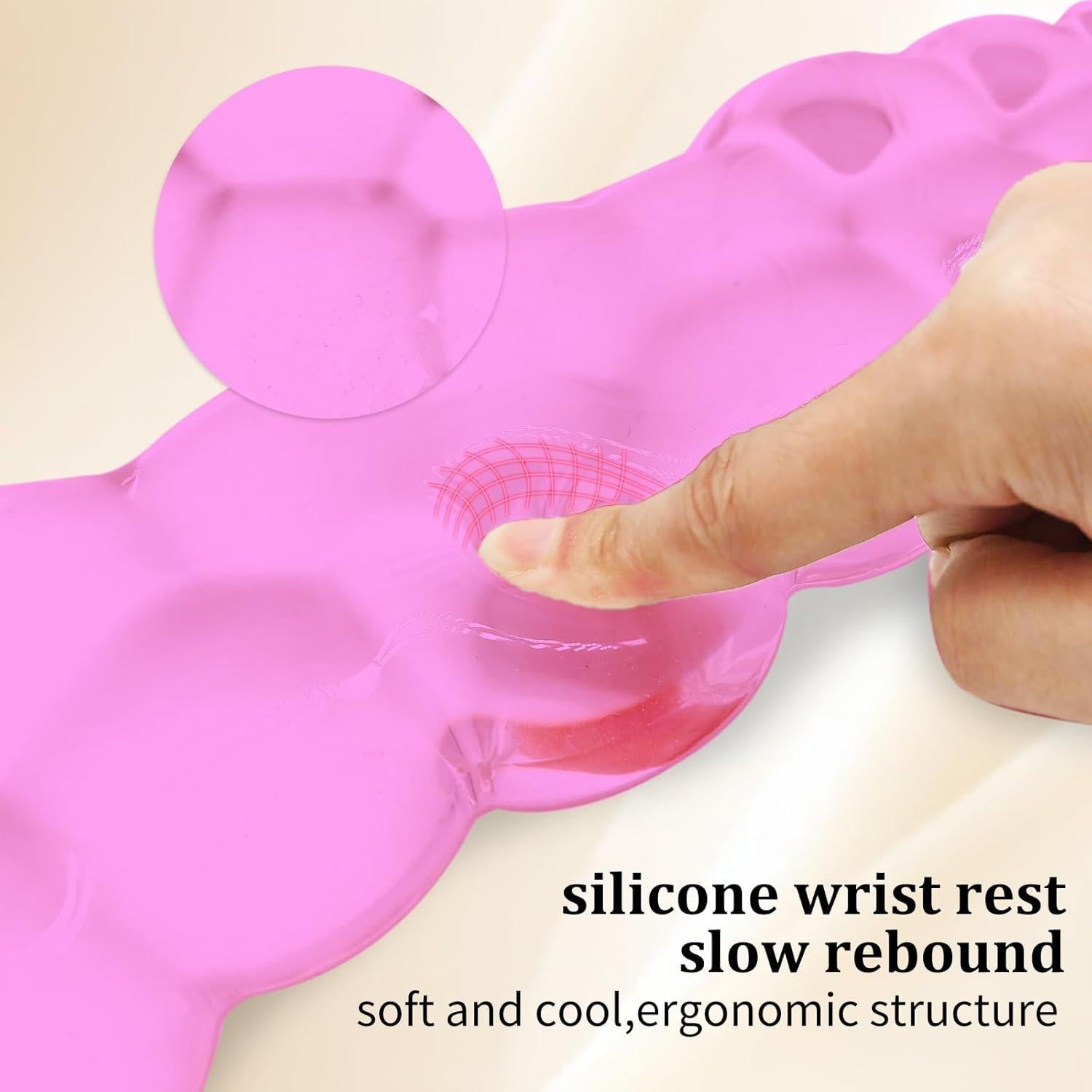 Reposamuñecas de Gel Ergonómico XIAONAN Rosa para Teclado y Ratón