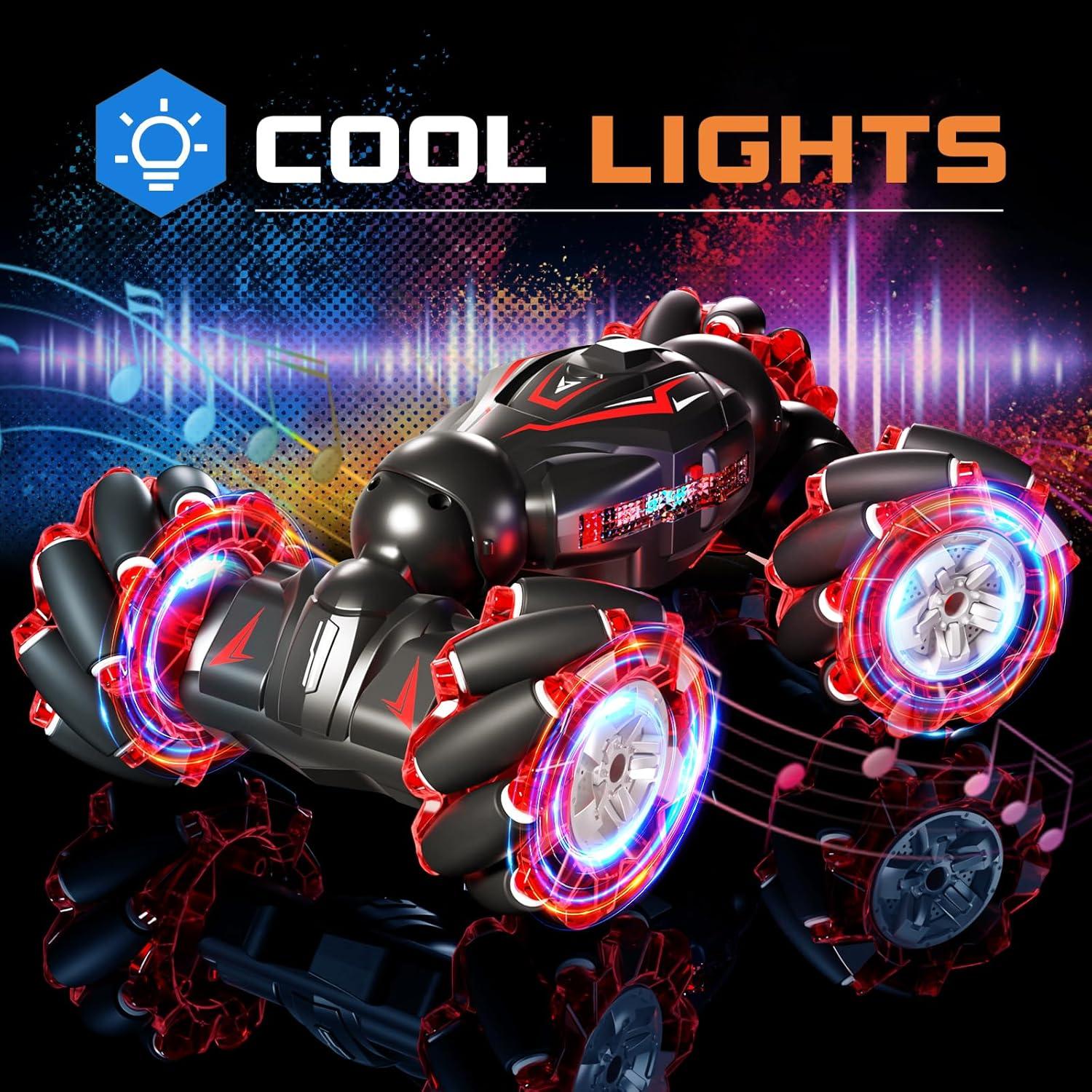 Coche de Acrobacias RC Jovow 1:12 Rojo 4WD con Luces