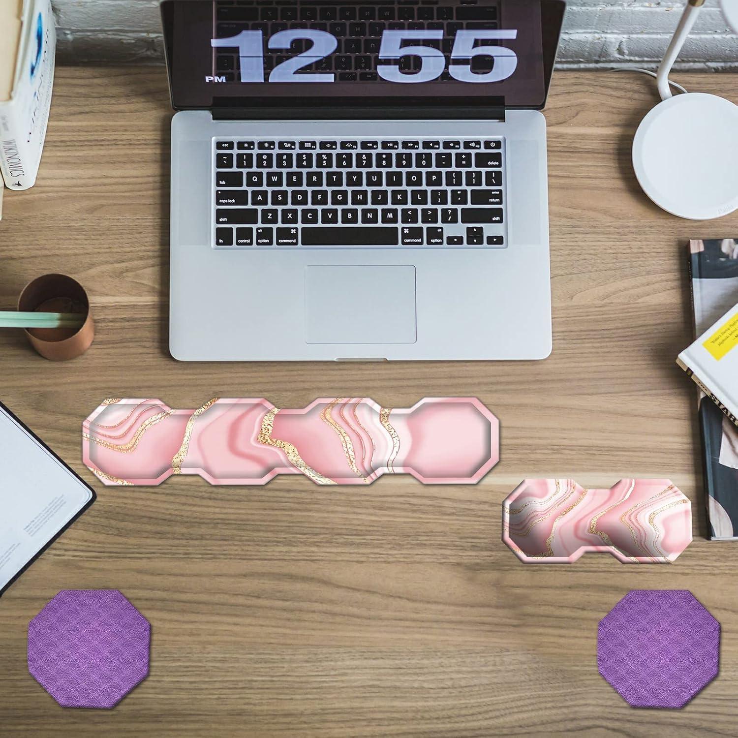 Conjunto Reposamuñecas Ergonómico FUYOCWE Mármol Rosa