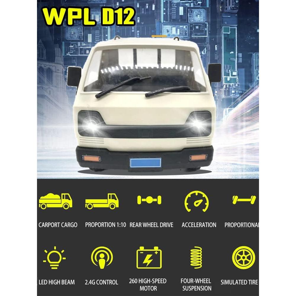 Coche RC The Perseids WPL D12 1/10 Todoterreno Plata