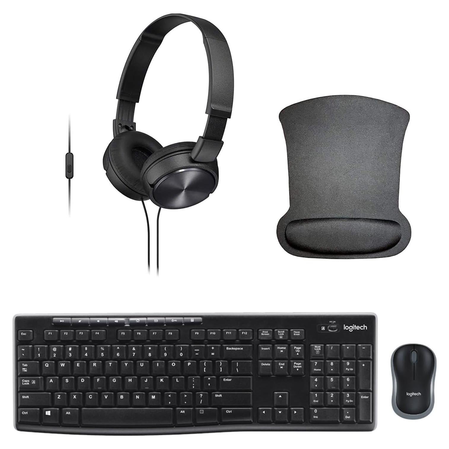 Kit Teclado Inalámbrico Logitech MK270 con Ratón y Auriculares