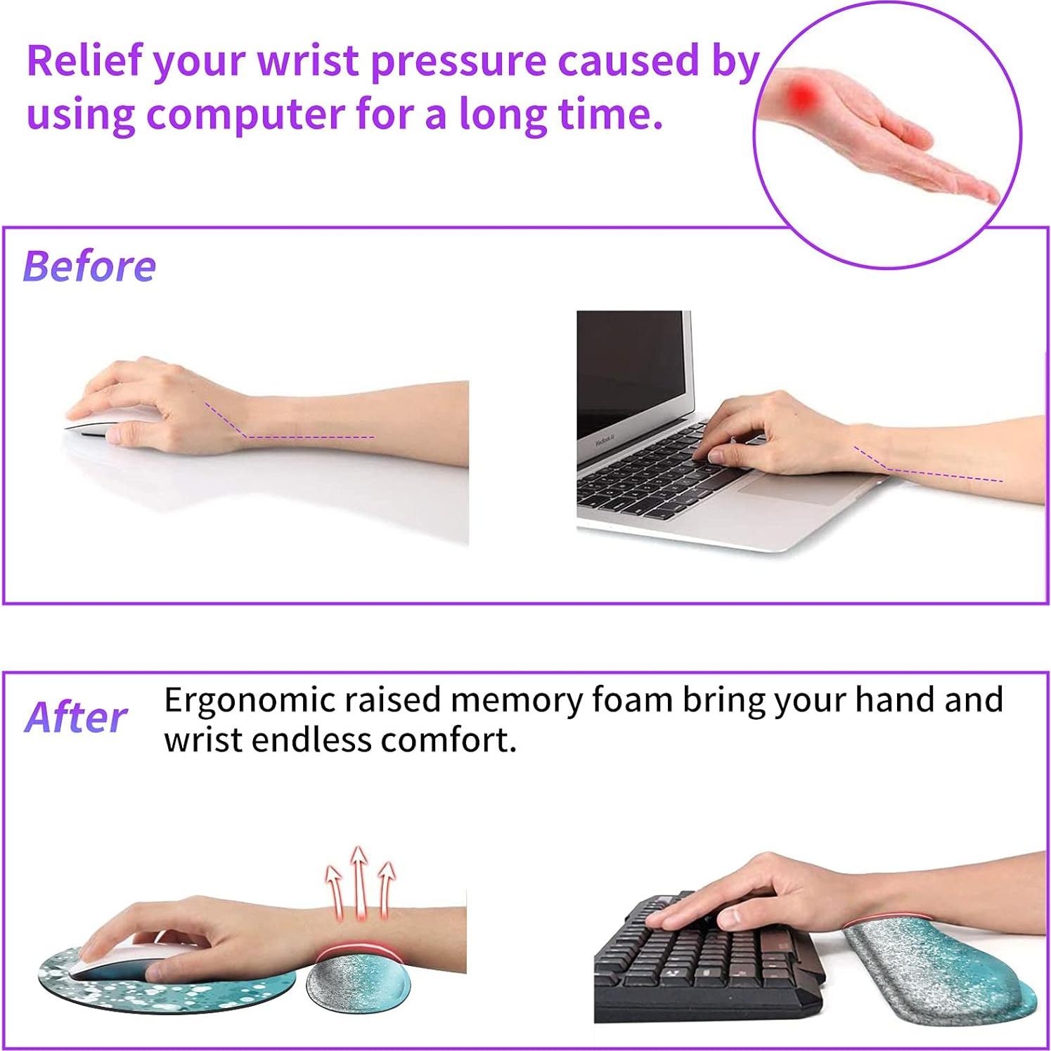 Set Almohadillas Ergonómicas RAUEDWDJS para Teclado y Ratón