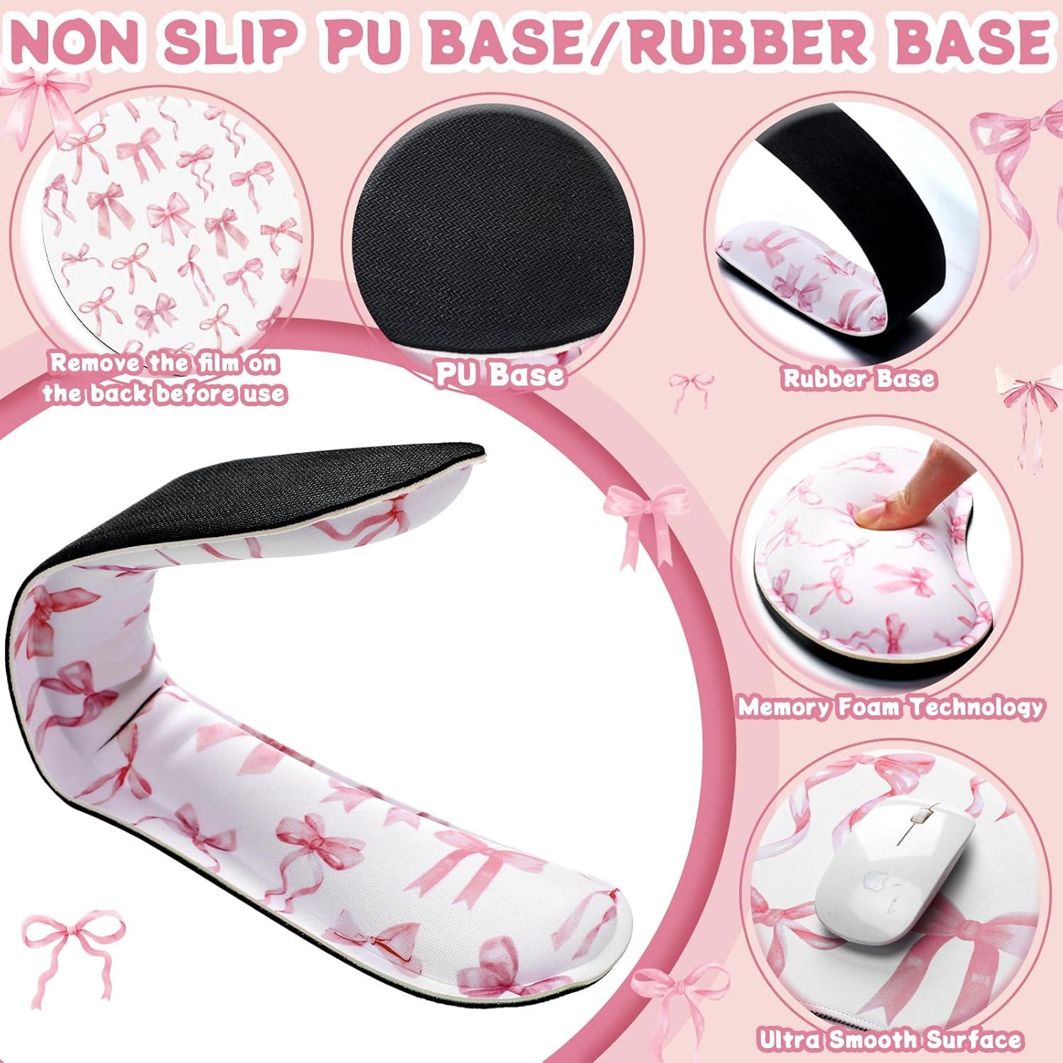 Juego de Alfombrillas Rosa Relaxweex con Reposamuñecas y Posavasos