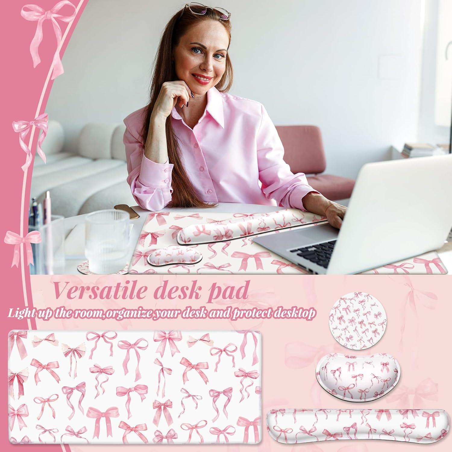 Juego de Alfombrillas Rosa Relaxweex con Reposamuñecas y Posavasos