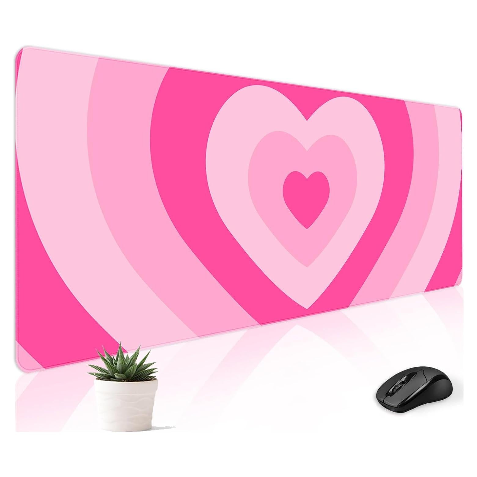 Mousepad Gaming Grande Stanoha Corazones Rosa 76.2x30.5 cm