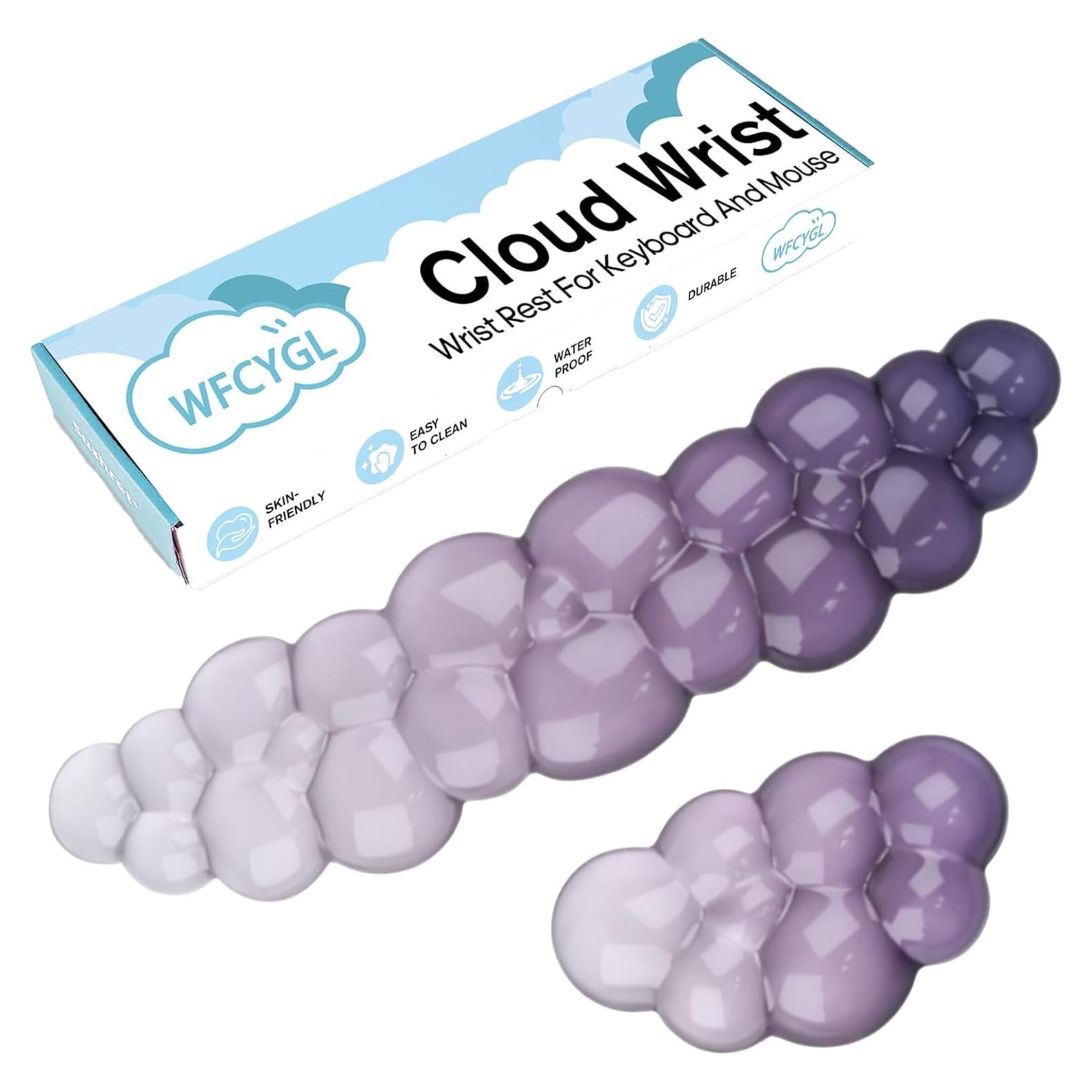 Reposamuñecas de Gel Nube wfcy para Teclado y Ratón Púrpura