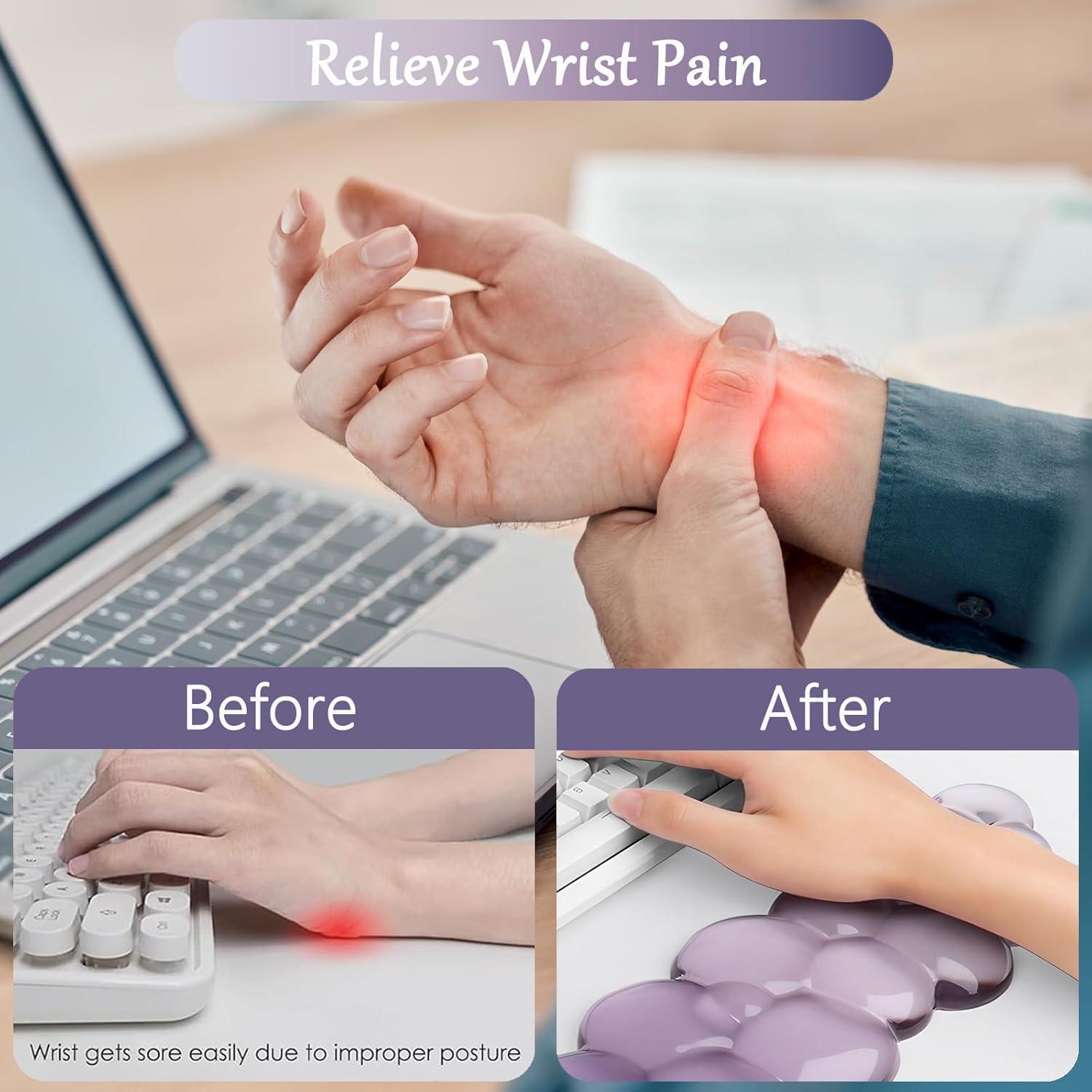 Reposamuñecas de Gel Nube wfcy para Teclado y Ratón Púrpura