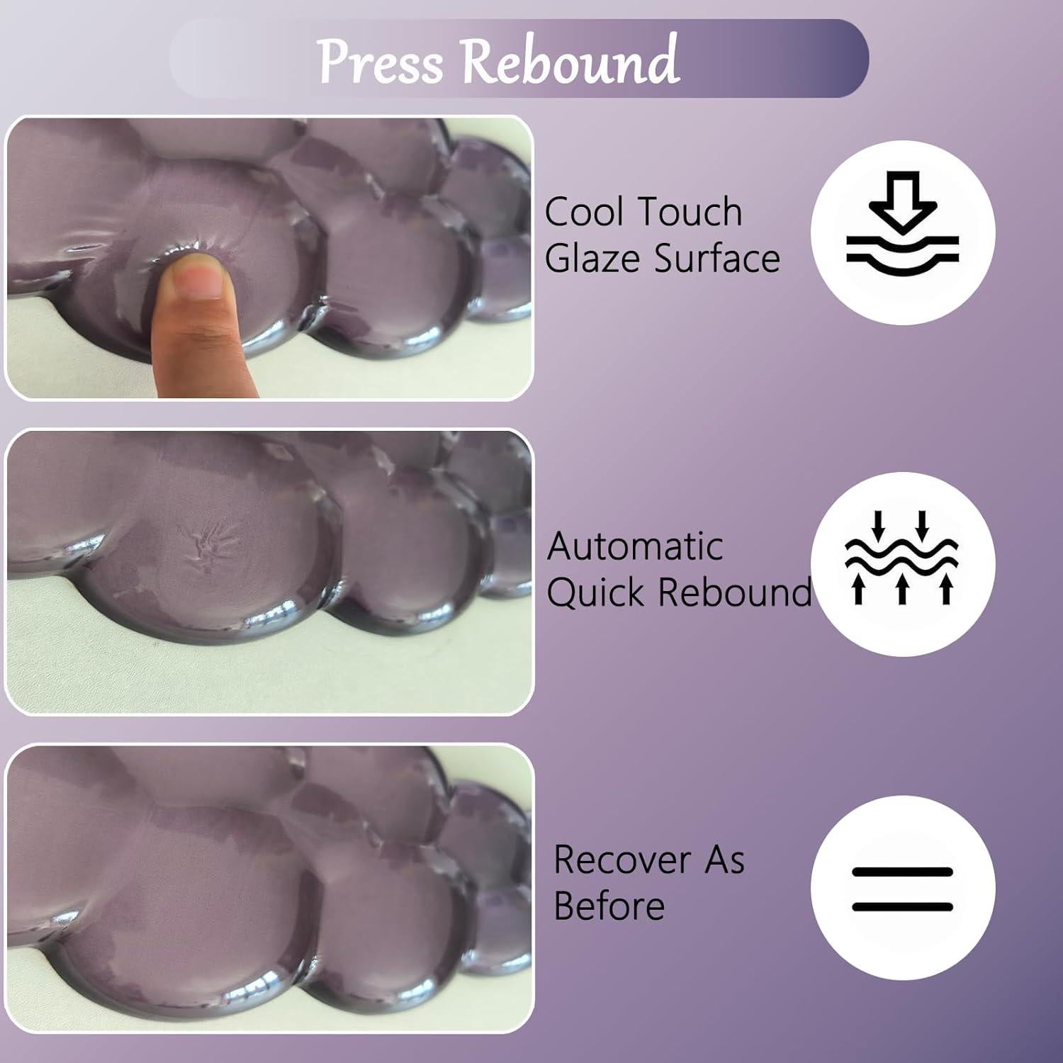 Reposamuñecas de Gel Nube wfcy para Teclado y Ratón Púrpura