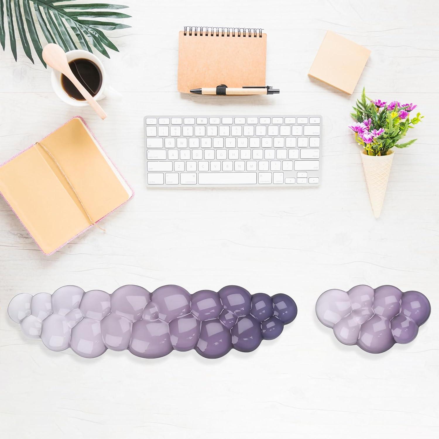 Reposamuñecas de Gel Nube wfcy para Teclado y Ratón Púrpura