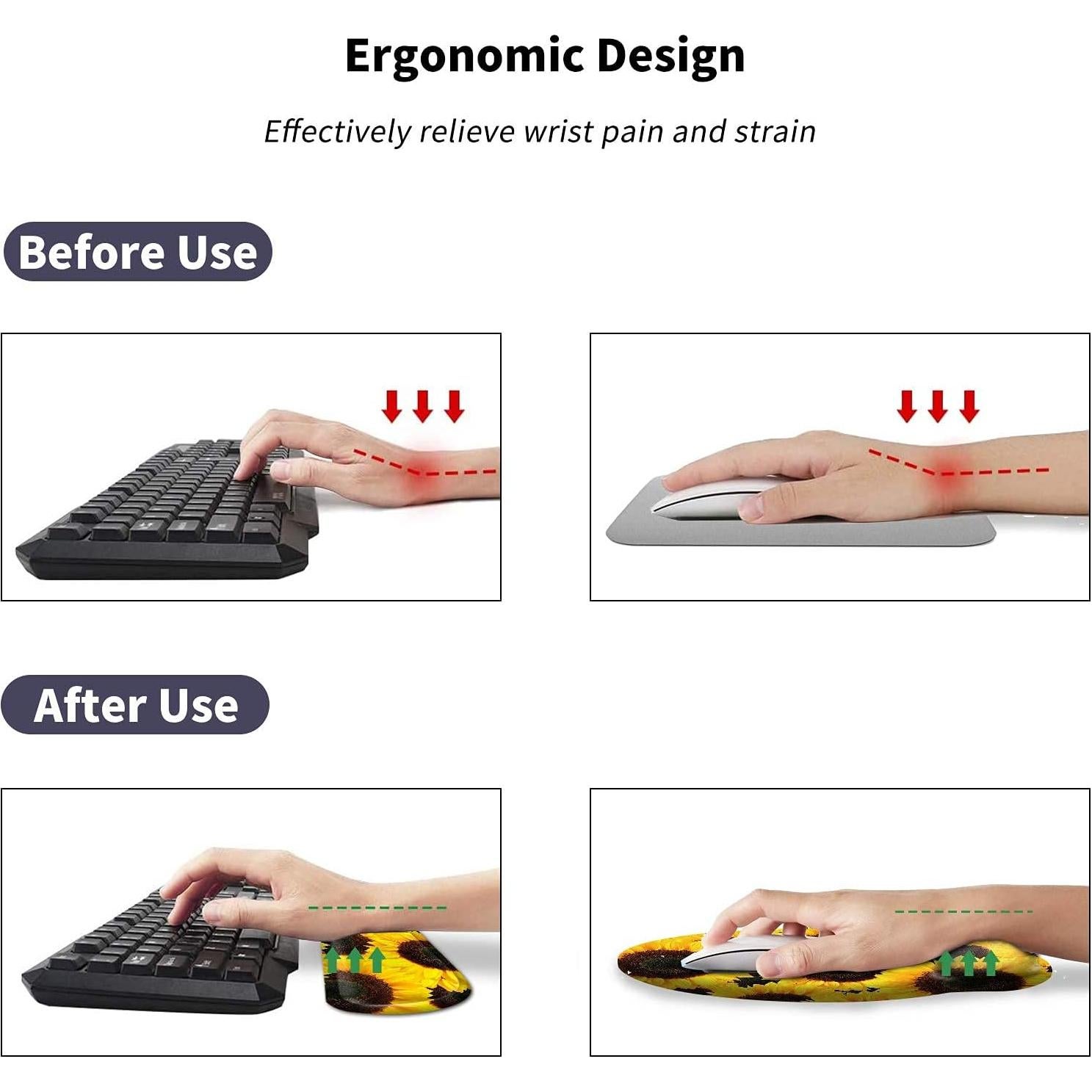 Kit Ergonómico de Reposamuñecas y Alfombrilla Yeefanltd