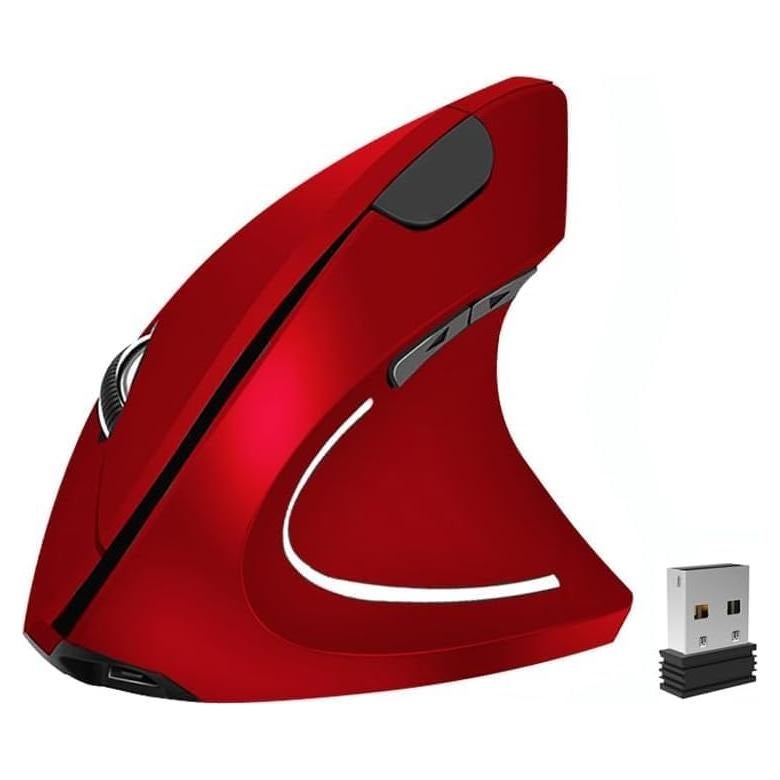 Ratón Vertical Inalámbrico Ergonómico BeWishes Rojo 800-1600 DPI