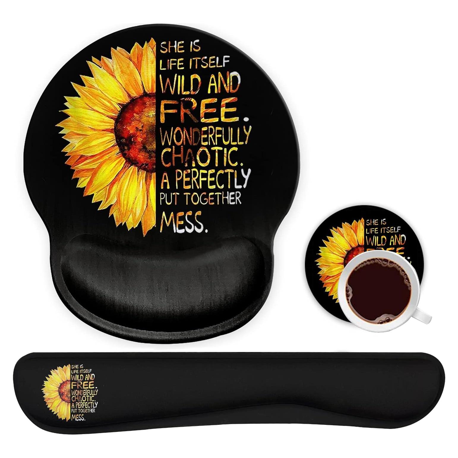 Soporte de Muñeca Ergonómico Yuxcfhjfe + Alfombrilla de Ratón 25x22cm