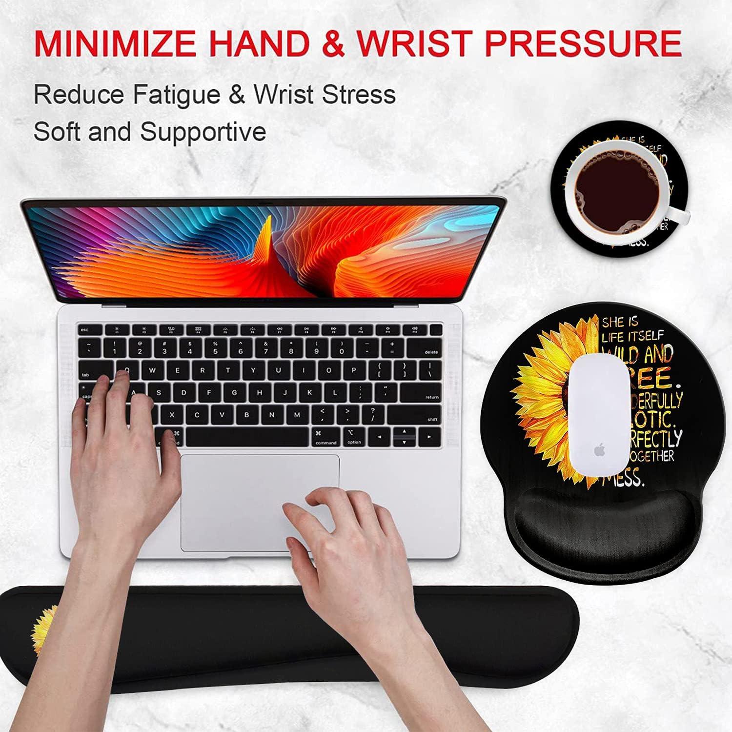 Soporte de Muñeca Ergonómico Yuxcfhjfe + Alfombrilla de Ratón 25x22cm