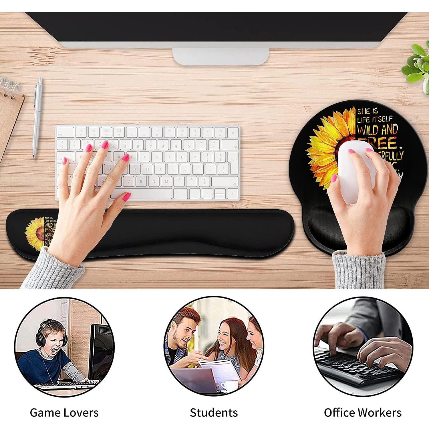 Soporte de Muñeca Ergonómico Yuxcfhjfe + Alfombrilla de Ratón 25x22cm