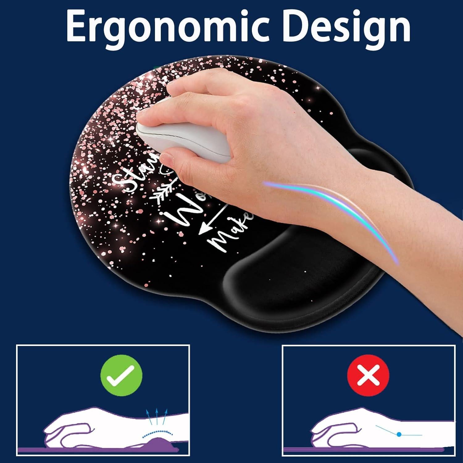 Almohadilla de Gel Ergonómica FDHHKJUKO con Soporte para Muñeca