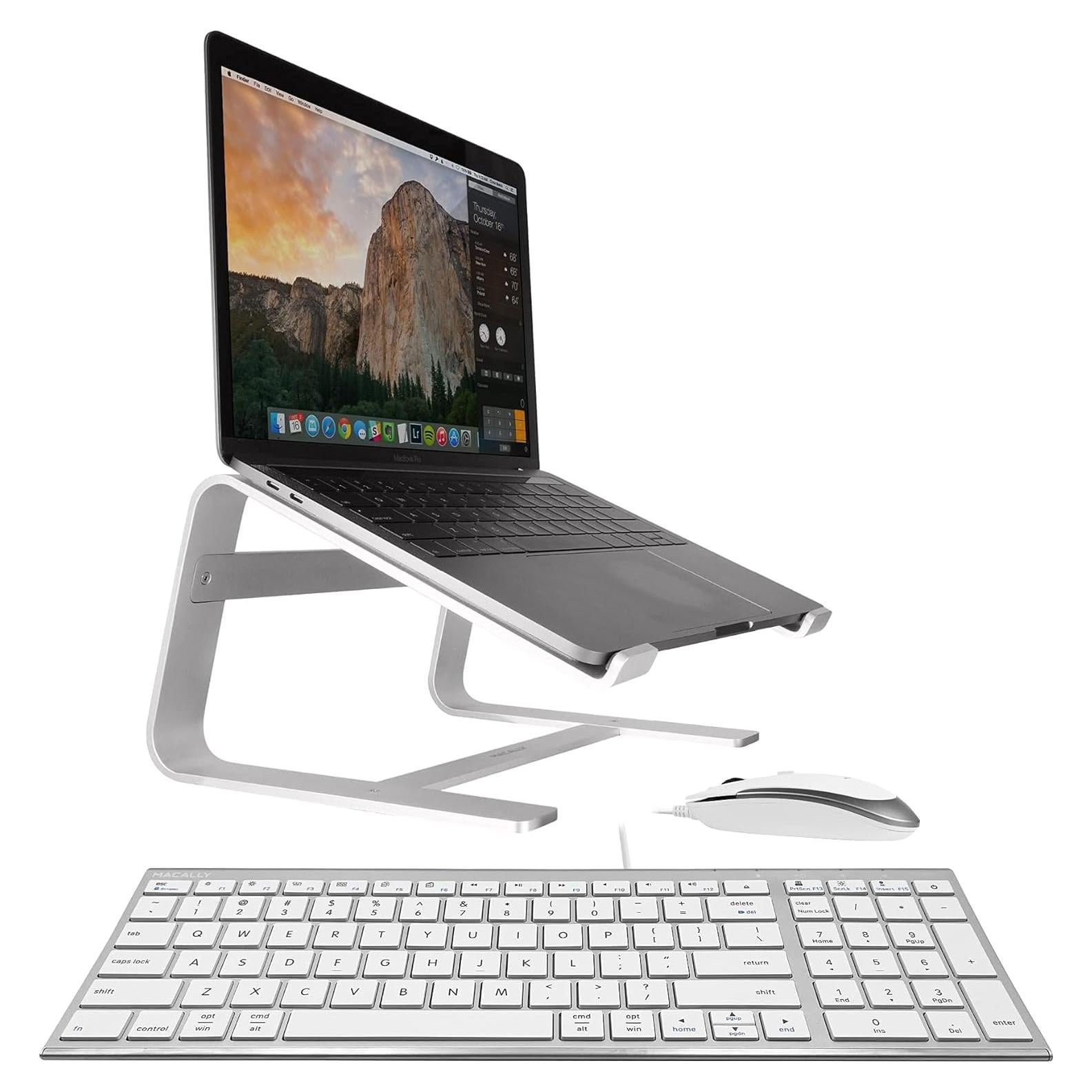 Teclado Compacto Macally con Ratón y Soporte Ergonómico