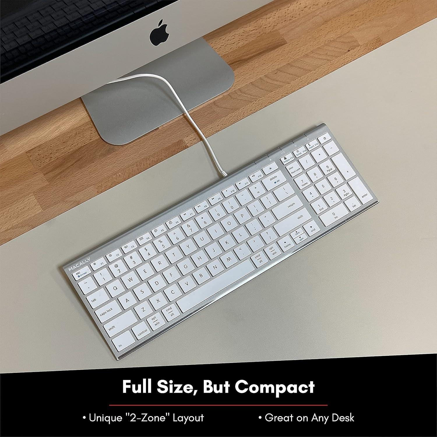 Teclado Compacto Macally con Ratón y Soporte Ergonómico