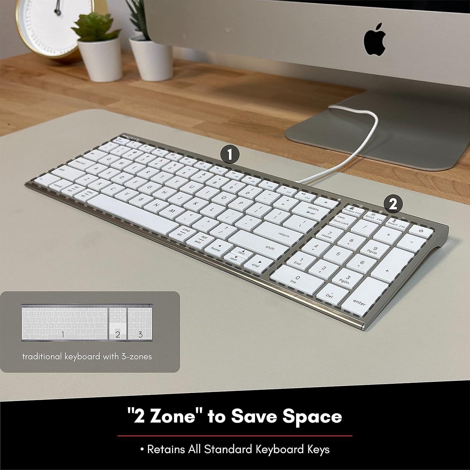 Teclado Compacto Macally con Ratón y Soporte Ergonómico