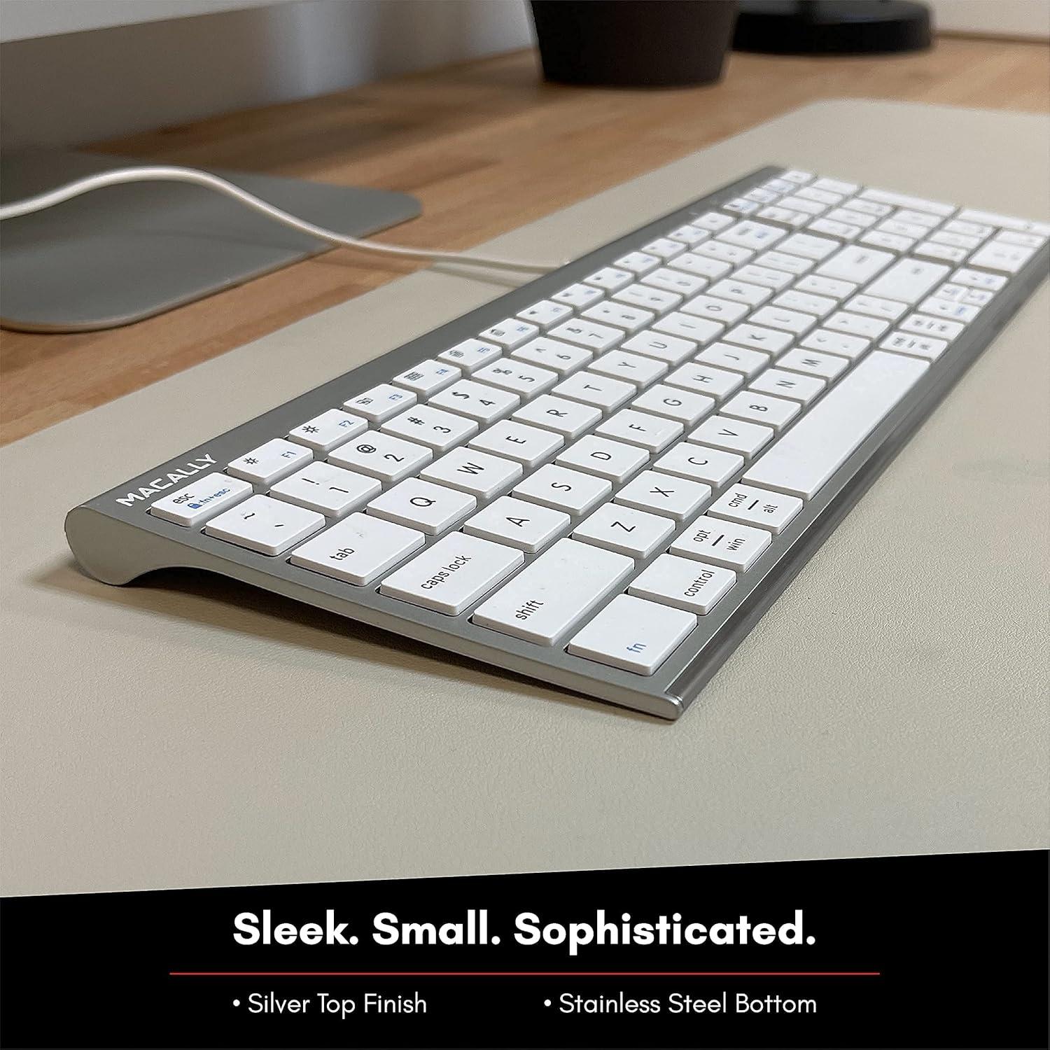 Teclado Compacto Macally con Ratón y Soporte Ergonómico