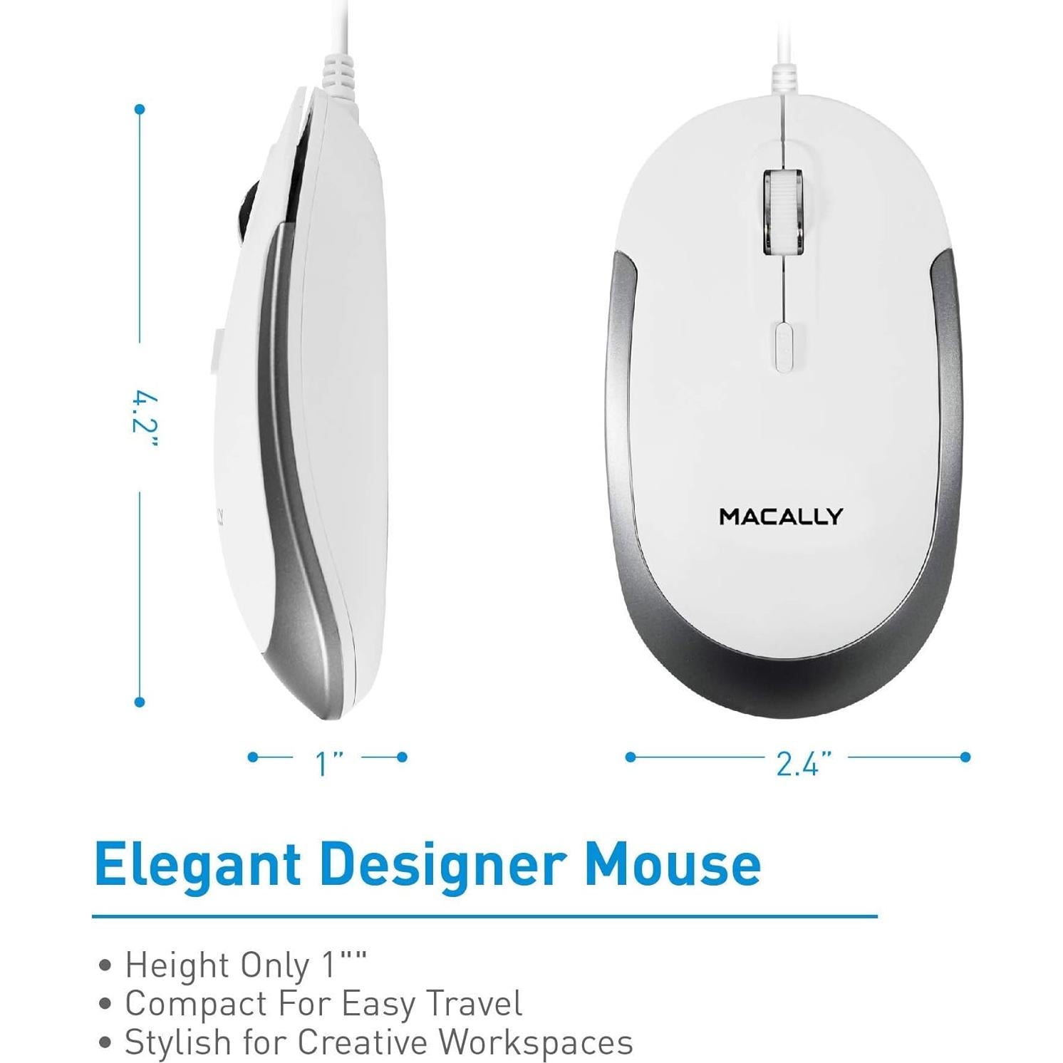 Teclado Compacto Macally con Ratón y Soporte Ergonómico
