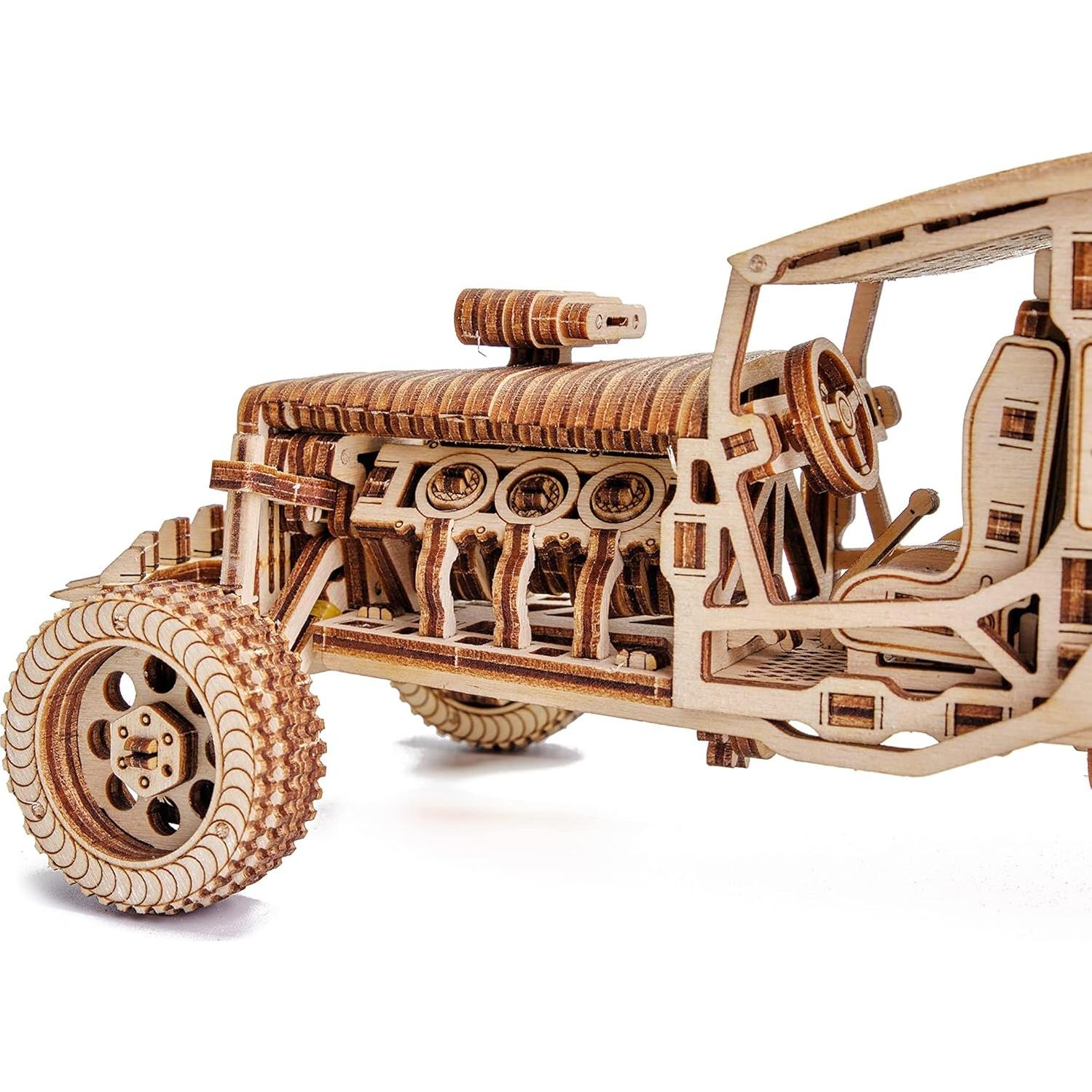 Coche Puzzle 3D Mad Buggy Wood Trick - Madera Natural DIY
