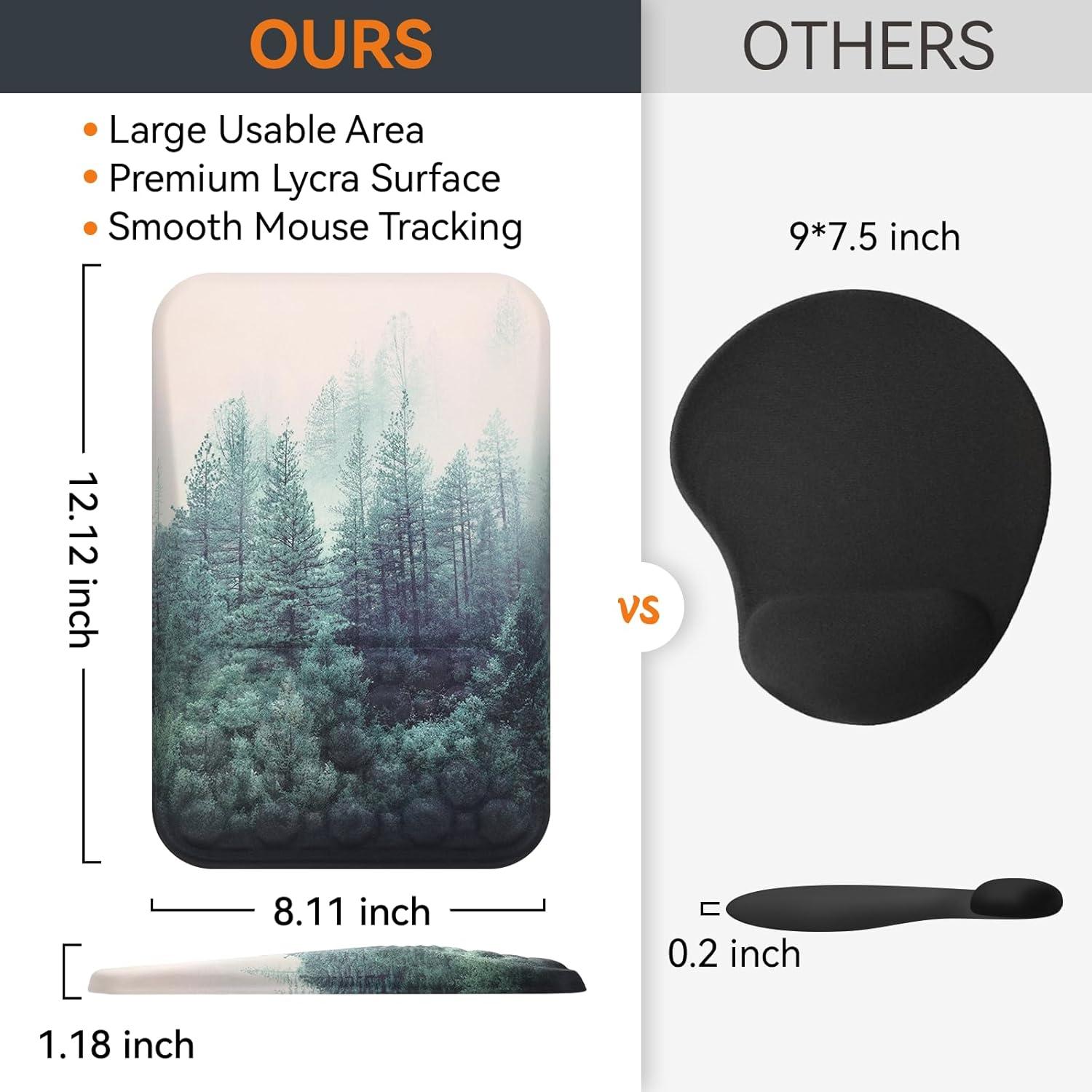 Juego de Reposamuñecas y Alfombrilla Ergonómica Ospelelf Verde