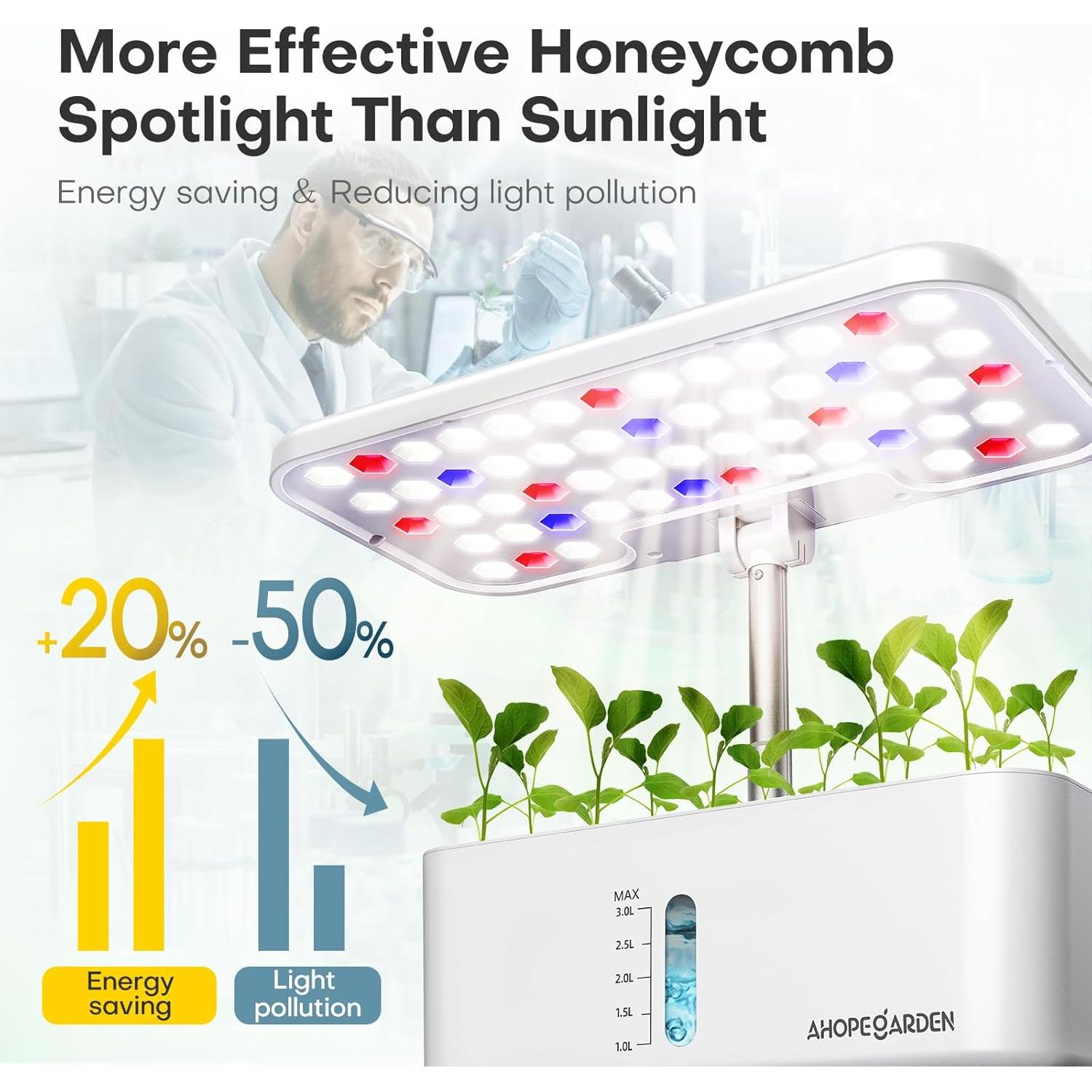 Cultivo Hidropónico Ahopegarden 10 Cápsulas con Luz LED