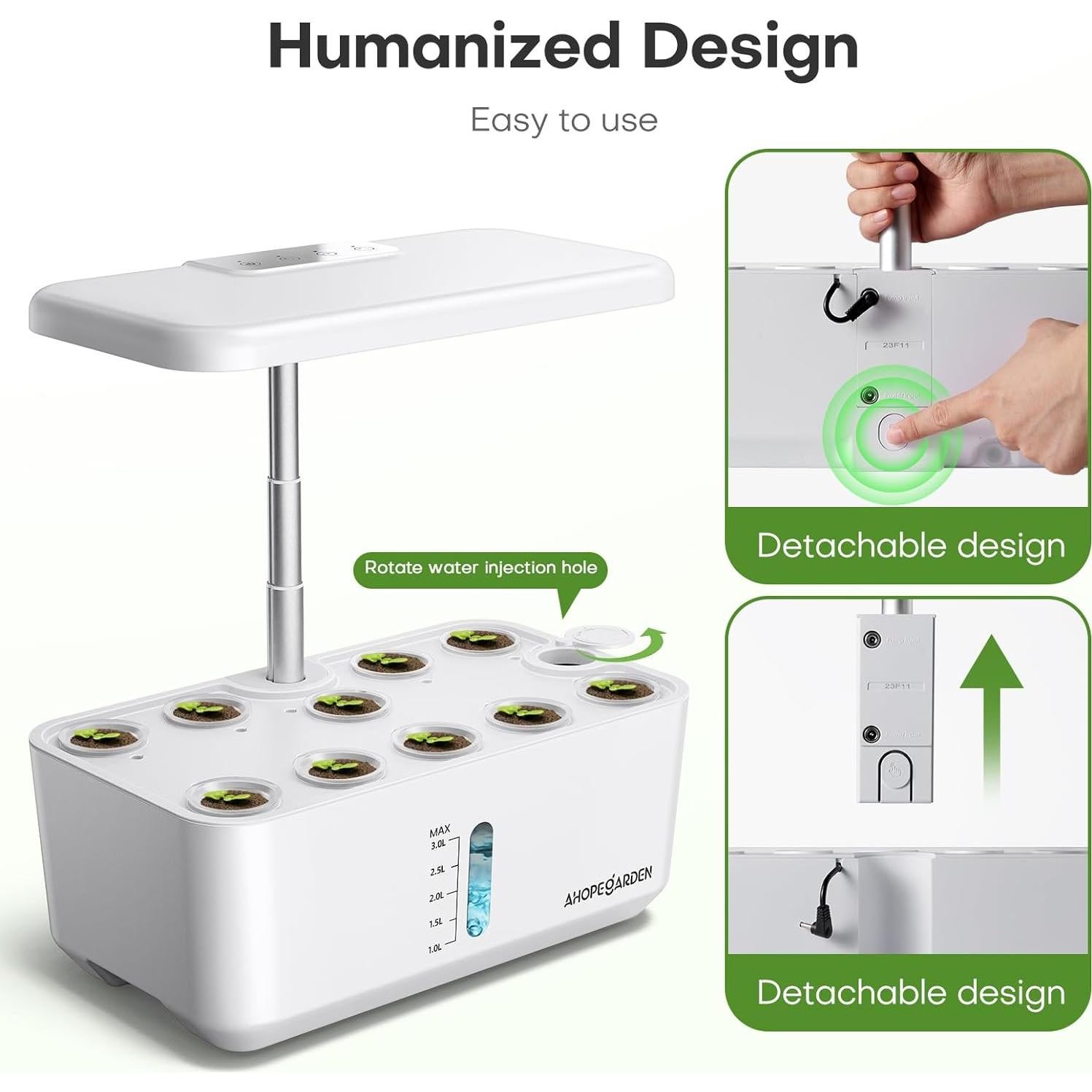Cultivo Hidropónico Ahopegarden 10 Cápsulas con Luz LED