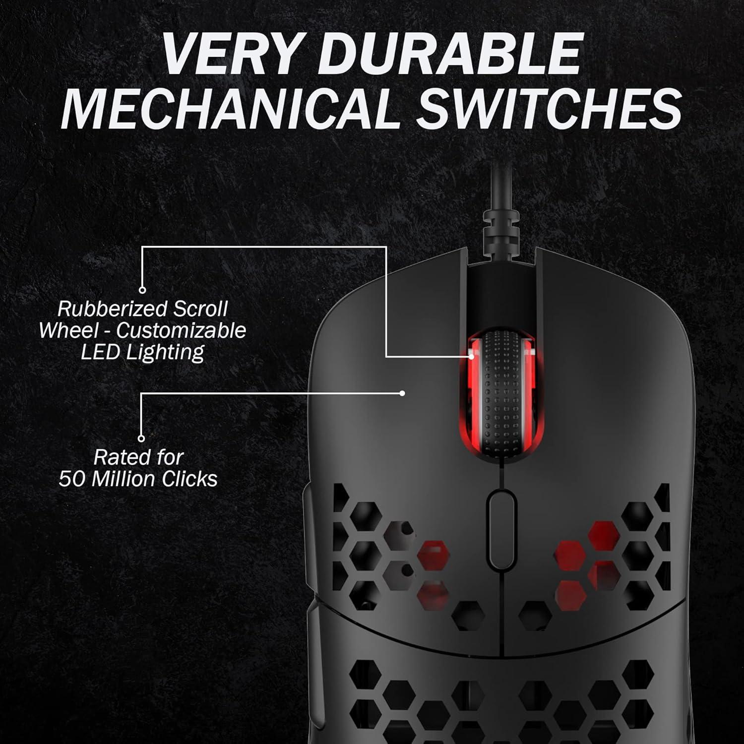 Ratón RGB Gaming HK Gaming Mira-M Ultra Ligero 63g 12000cpi