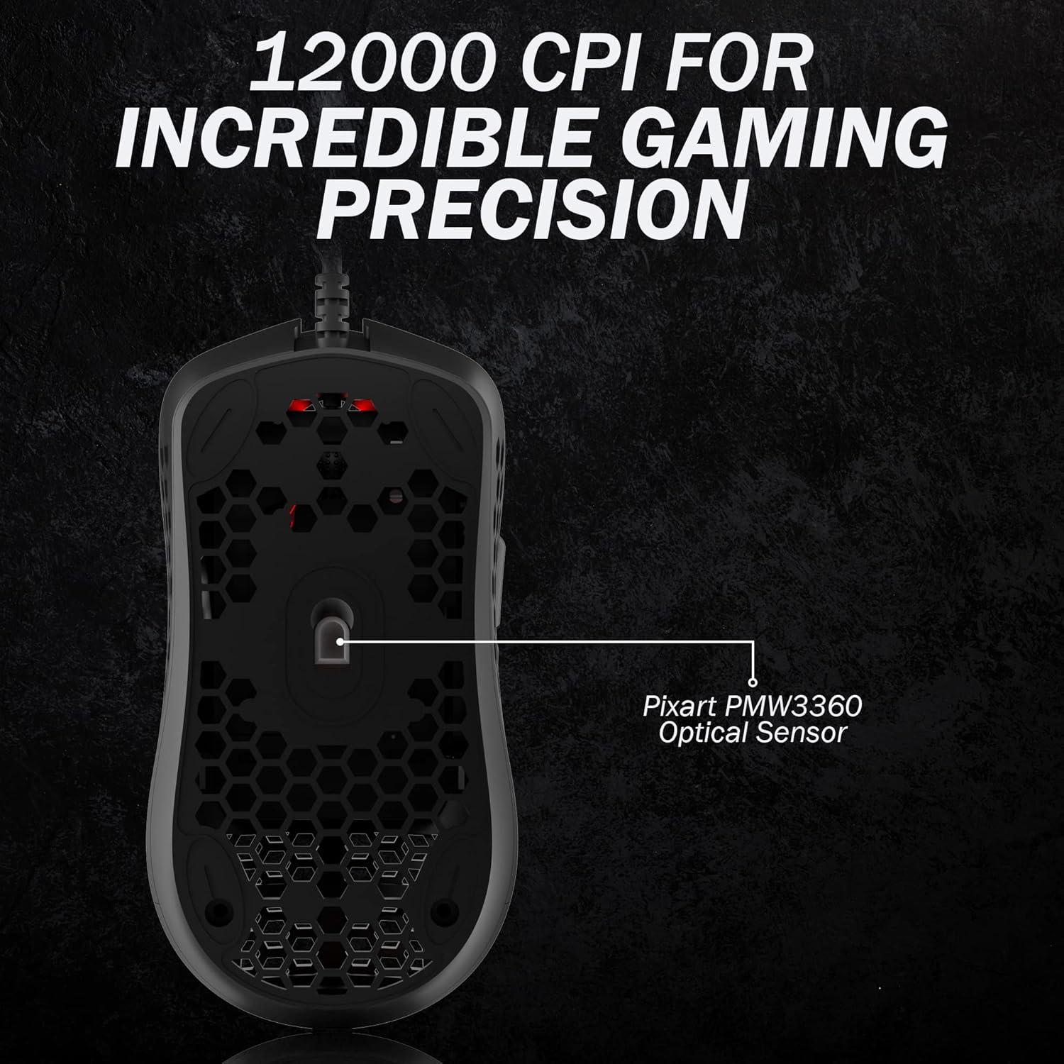 Ratón RGB Gaming HK Gaming Mira-M Ultra Ligero 63g 12000cpi