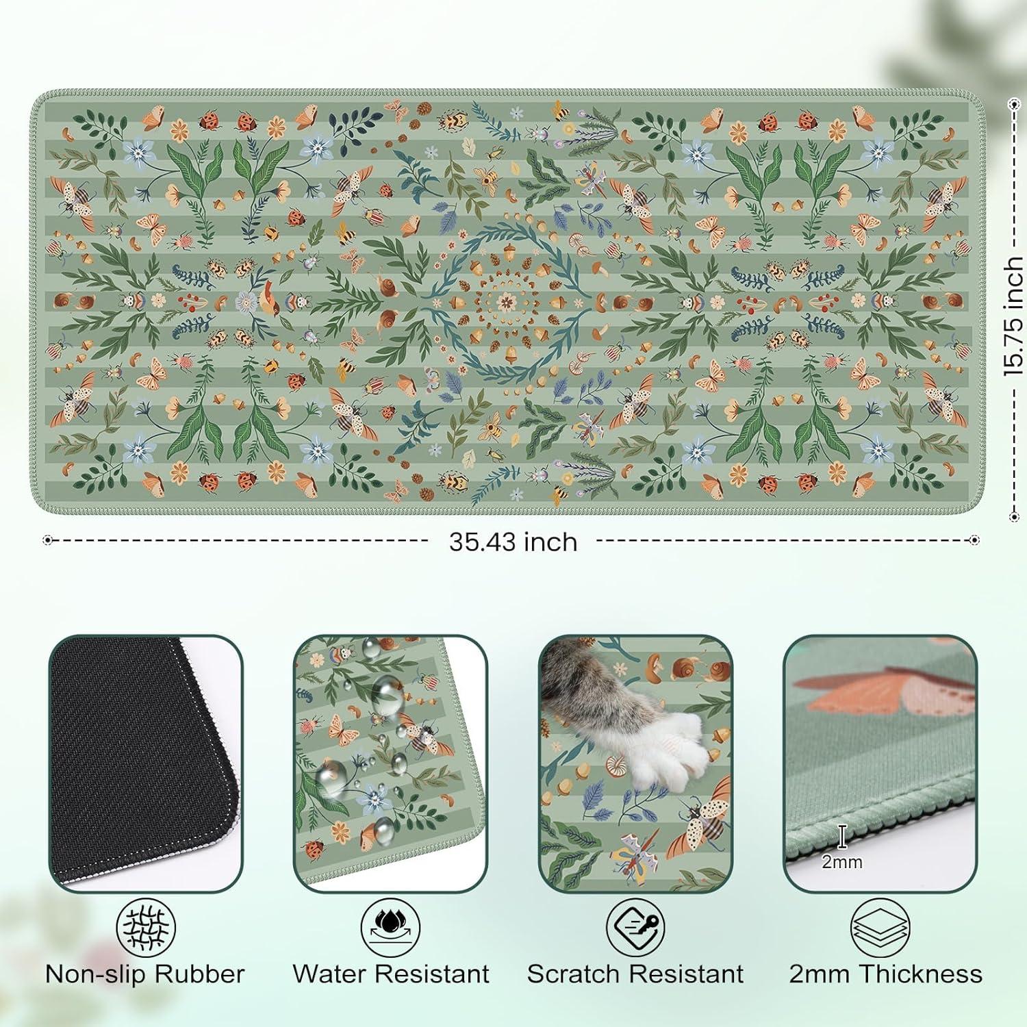 Alfombrilla de Escritorio Grande Anyshock Insecto Verde 90x40cm